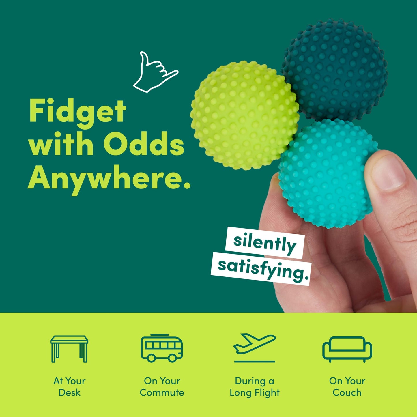 Speks Odds Soft Silicone Fidget Magnets – Silent Stress Relief (Green)