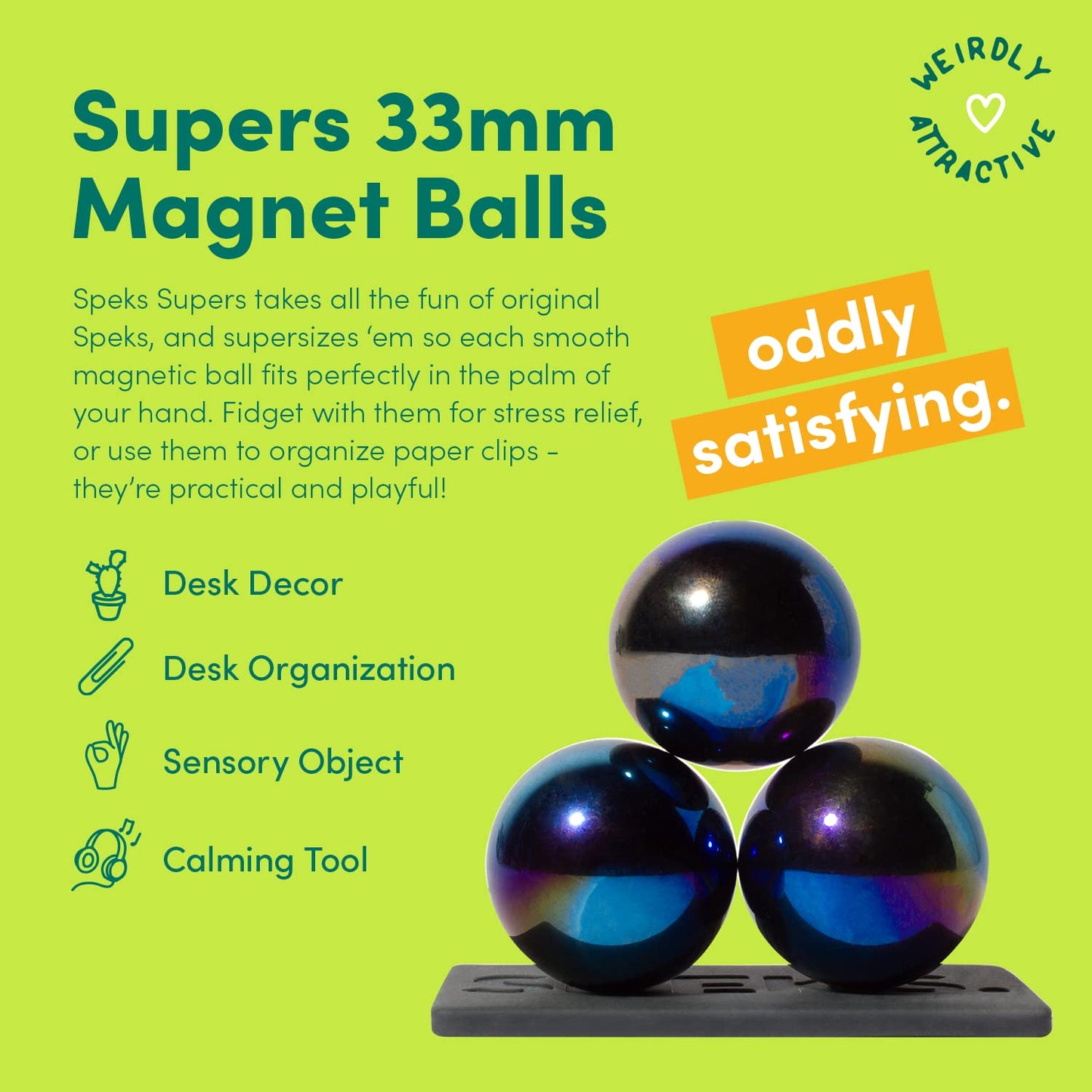 Speks Supers Magnetic Balls Fidget Toy – Oil Slick 6 Pack for Adults & Teens 14+