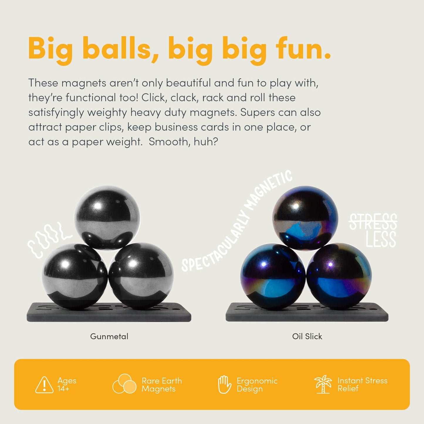 Speks Supers Magnetic Balls Fidget Toy – Oil Slick 6 Pack for Adults & Teens 14+