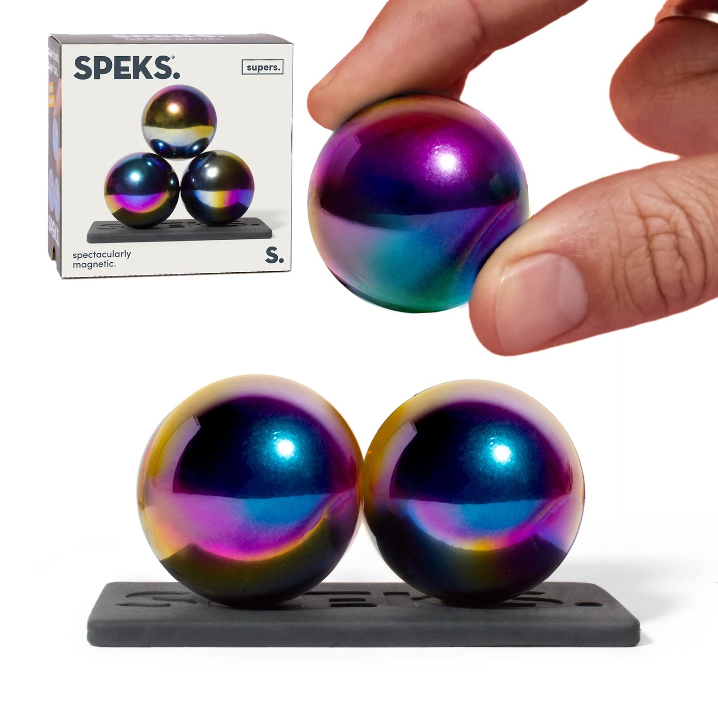 Speks Supers Magnetic Balls Fidget Toy – Oil Slick 3 Pack | Desk Toy & Gift