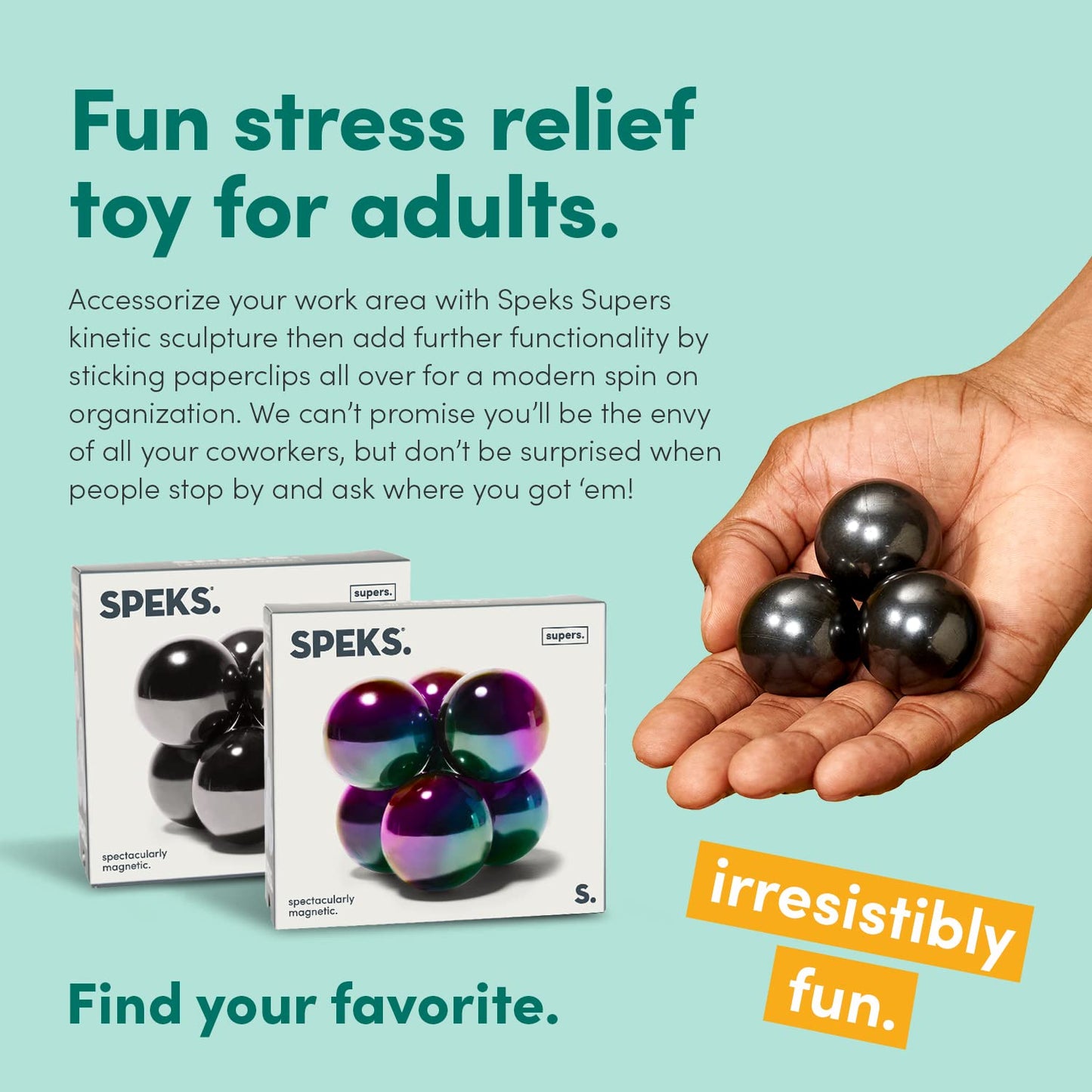 Speks Supers Magnetic Balls Fidget Toy – Oil Slick 3 Pack | Desk Toy & Gift