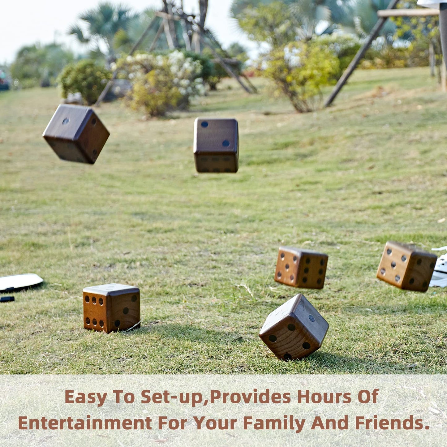 SpexDarxs Giant Yard Dice Set – 3.5-Inch Wooden Dice with Scoreboard & Carrying Bag