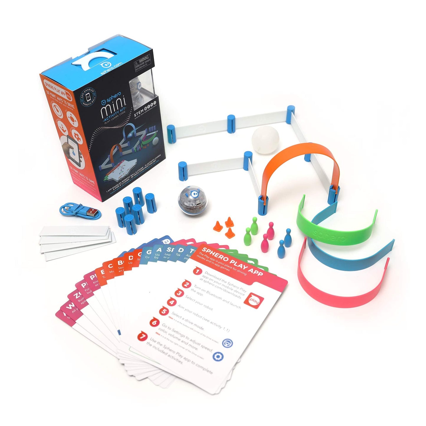 Sphero Mini Activity Kit — App-Enabled Coding Robot with 55-Piece Construction Set & Activity Cards, Bluetooth Connectivity, for Ages 8+