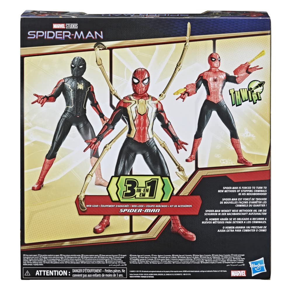 Spider-Man No Way Home Deluxe 13-Inch Action Figure – Sound FX, Suit Upgrades & Web Blaster