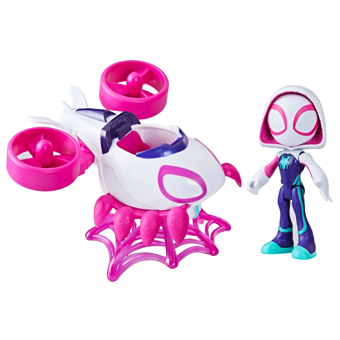 Spidey and His Amazing Friends Ghost-Spider Copter Set – 4-Inch Figure & Vehicle