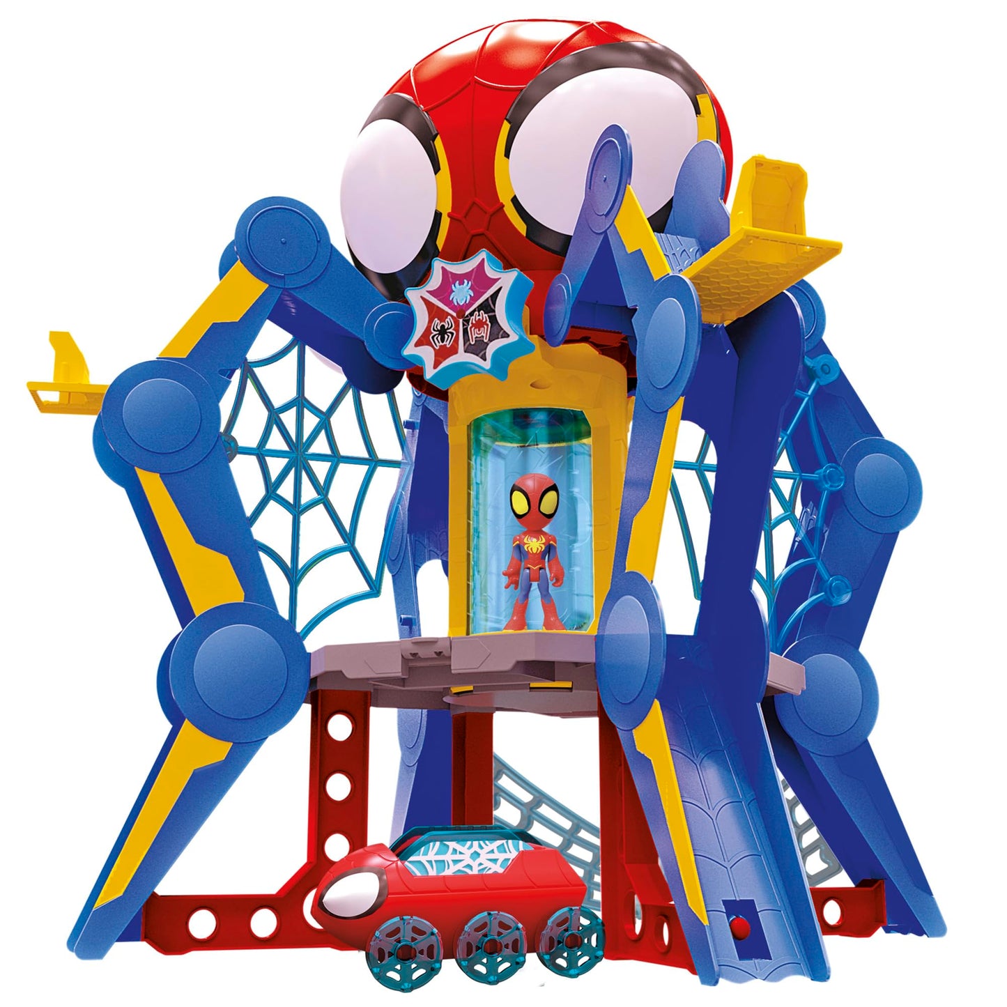 Spidey and His Amazing Friends Web-Spinners Web-Quarters Playset with Lights, Action Figure & Vehicle | Ages 3+