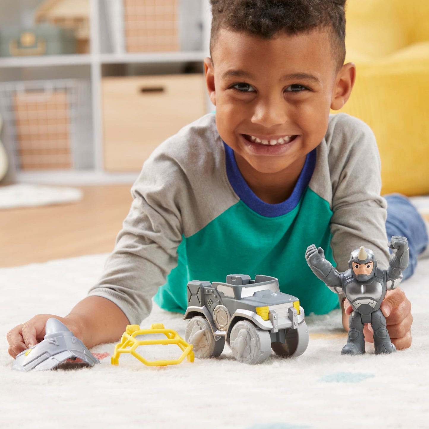 Spidey and His Amazing Friends Rhino Wrecker Toy Set – 4-Inch Figure & Vehicle for Kids 3+