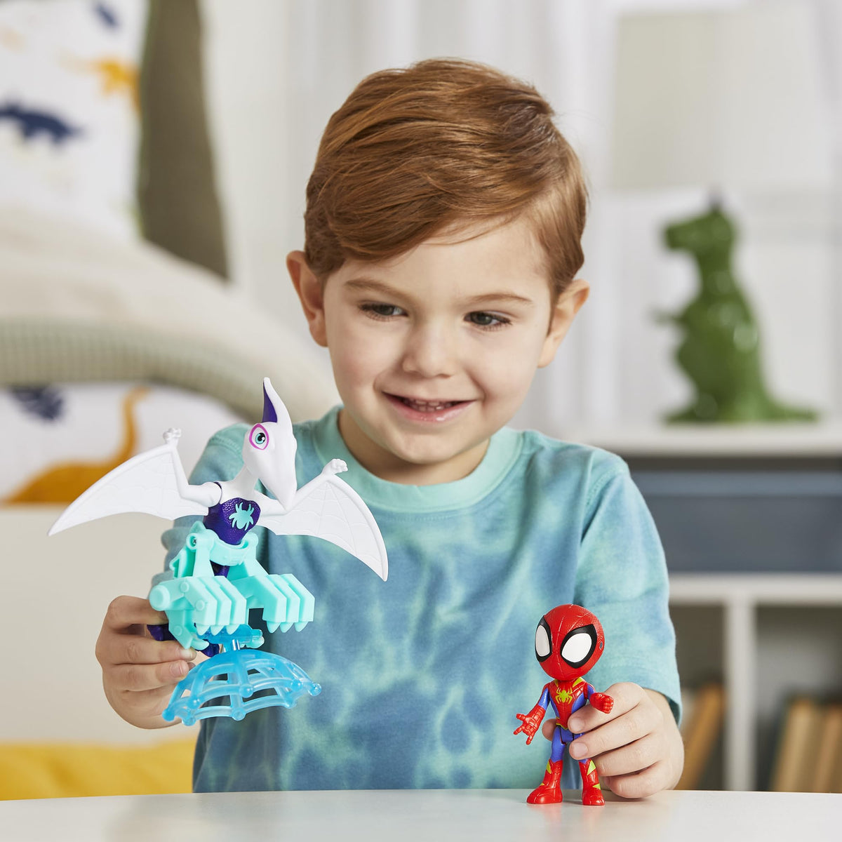 Spidey and His Amazing Friends Ghostasaurus & Spidey 4-Inch-Scale Action Figure Set – Dino-Webs Play for Ages 3+