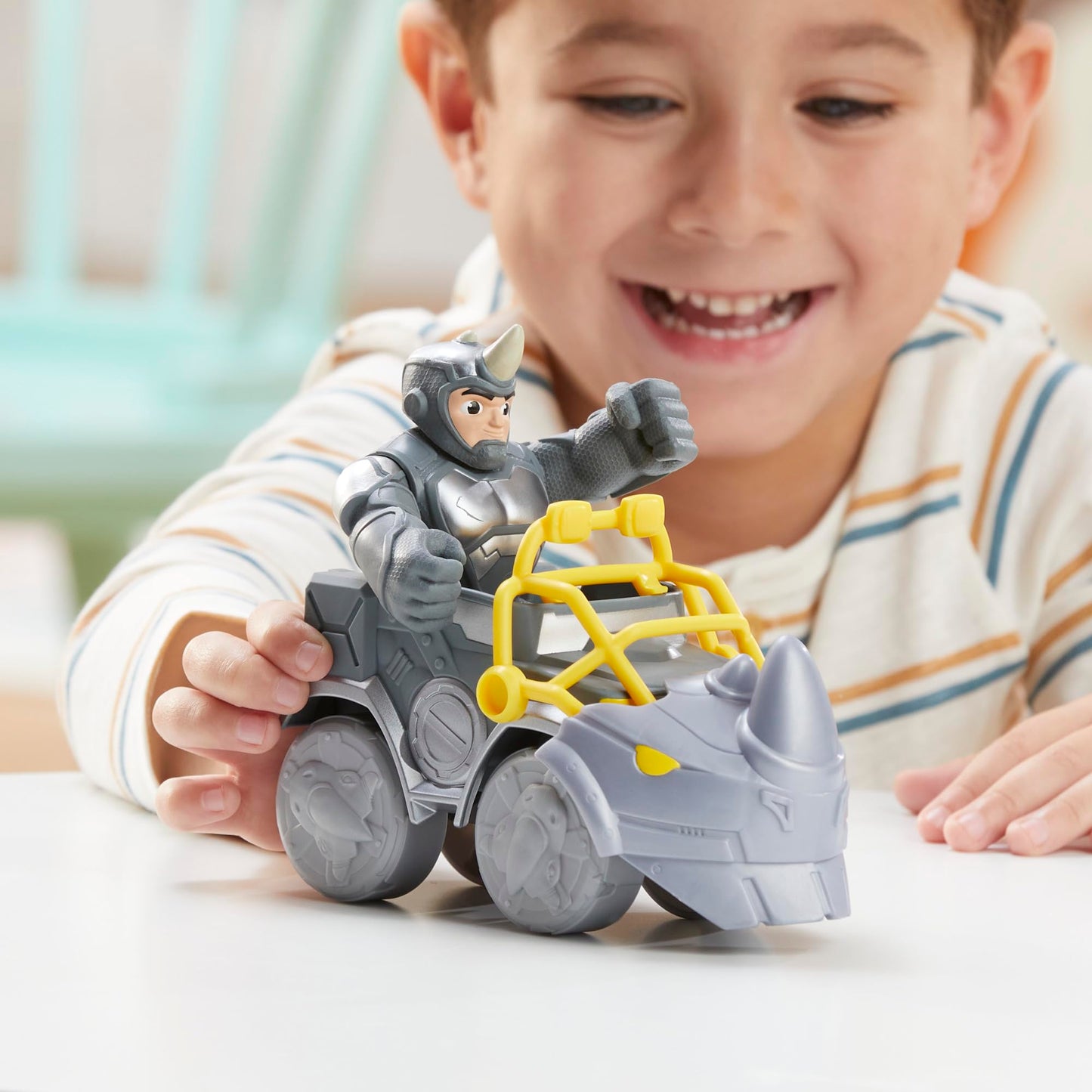 Spidey and His Amazing Friends Rhino Wrecker Toy Set – 4-Inch Figure & Vehicle for Kids 3+