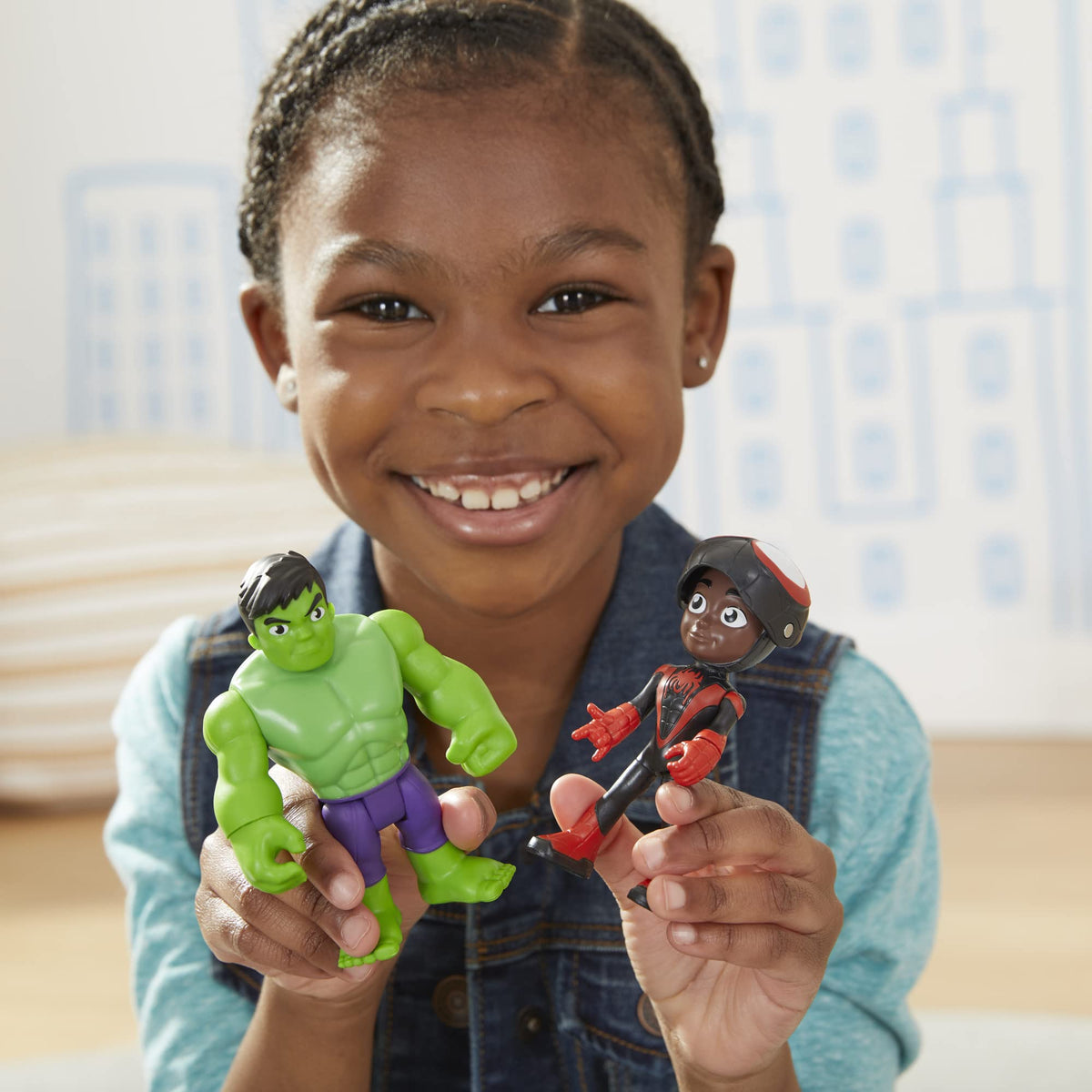 Spidey and His Amazing Friends Hero Reveal 2-Pack – Miles Morales & Hulk Action Figures