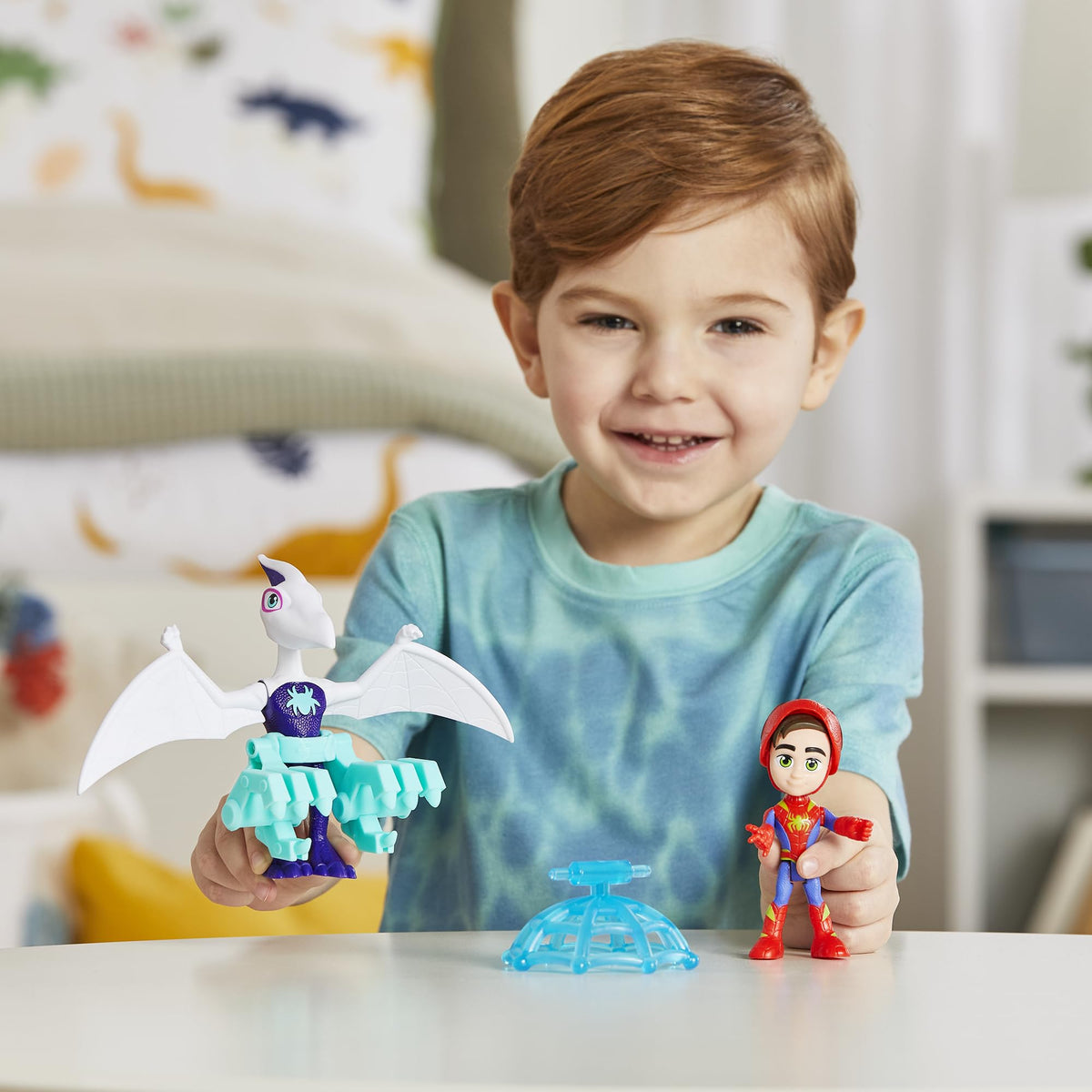 Spidey and His Amazing Friends Ghostasaurus & Spidey 4-Inch-Scale Action Figure Set – Dino-Webs Play for Ages 3+