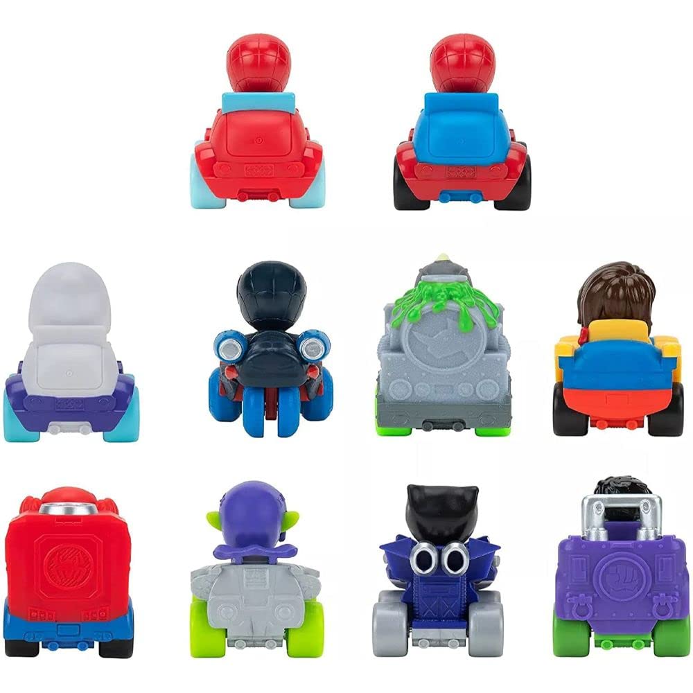 Spidey and His Amazing Friends 10-Pack Mini Vehicles | Ghost Spider, Miles Morales, Black Panther & More
