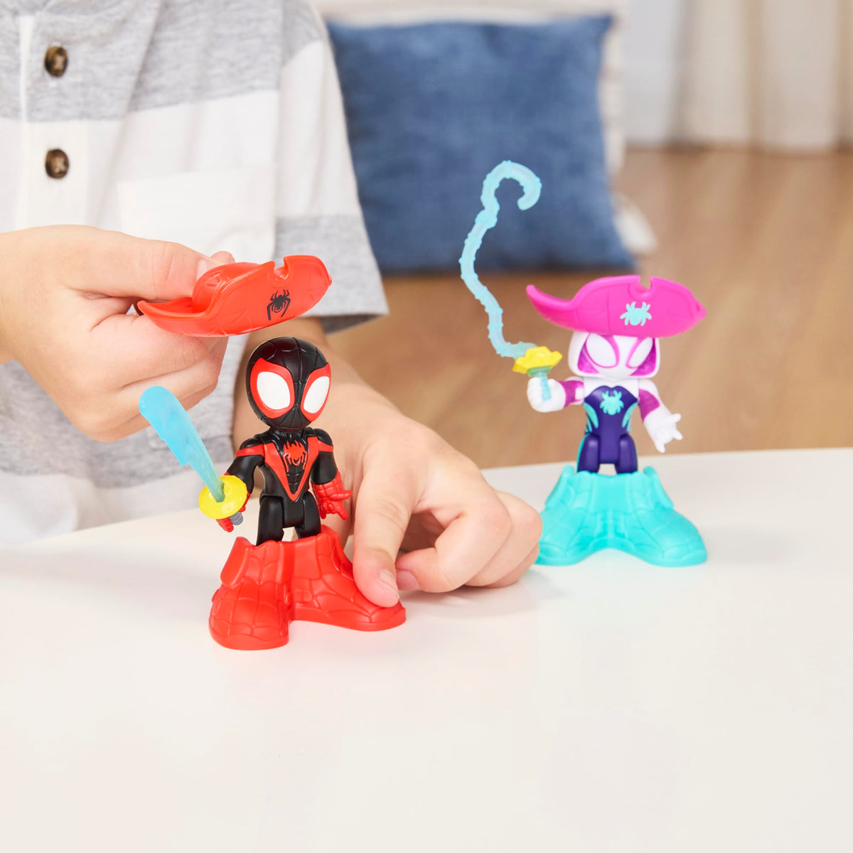 Spidey and HIS Amazing Friends Water-Webs Pirate Miles Spin Morales & Pirate Ghost-Spider Action Figures | Ages 3+
