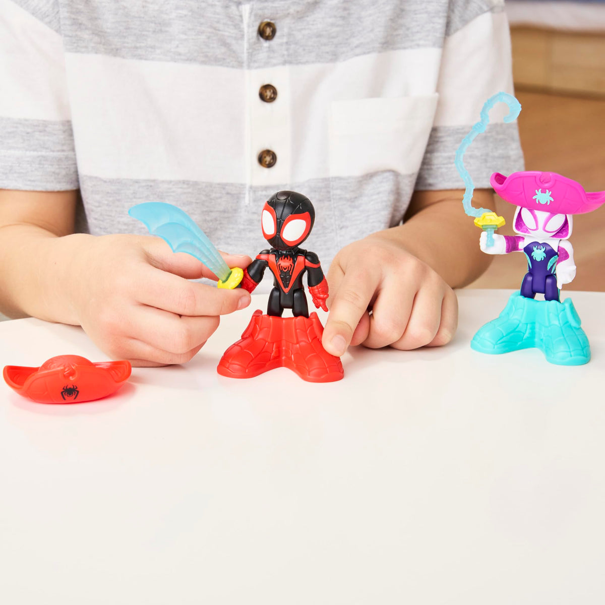 Spidey and HIS Amazing Friends Water-Webs Pirate Miles Spin Morales & Pirate Ghost-Spider Action Figures | Ages 3+