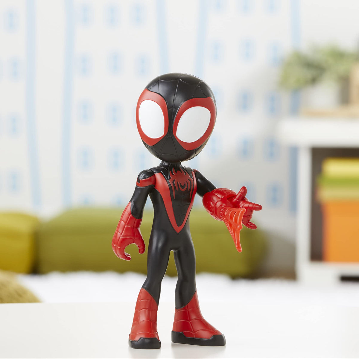 Spidey and His Amazing Friends Supersized Miles Morales 9-Inch Spider-Man Figure – Poseable Preschool Toy for Kids 3+