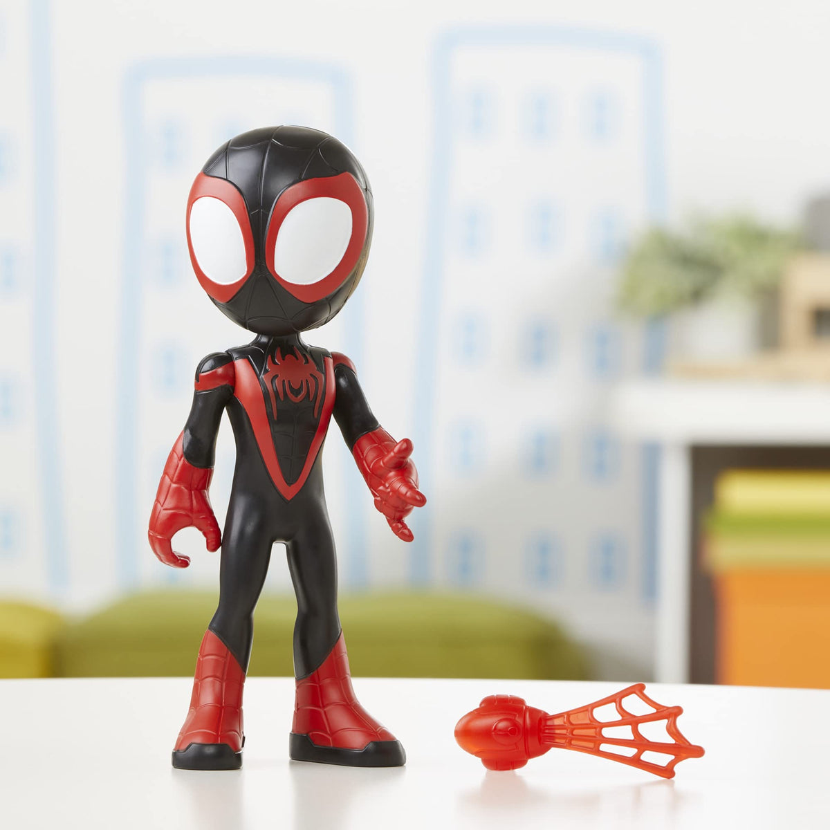 Spidey and His Amazing Friends Supersized Miles Morales 9-Inch Spider-Man Figure – Poseable Preschool Toy for Kids 3+