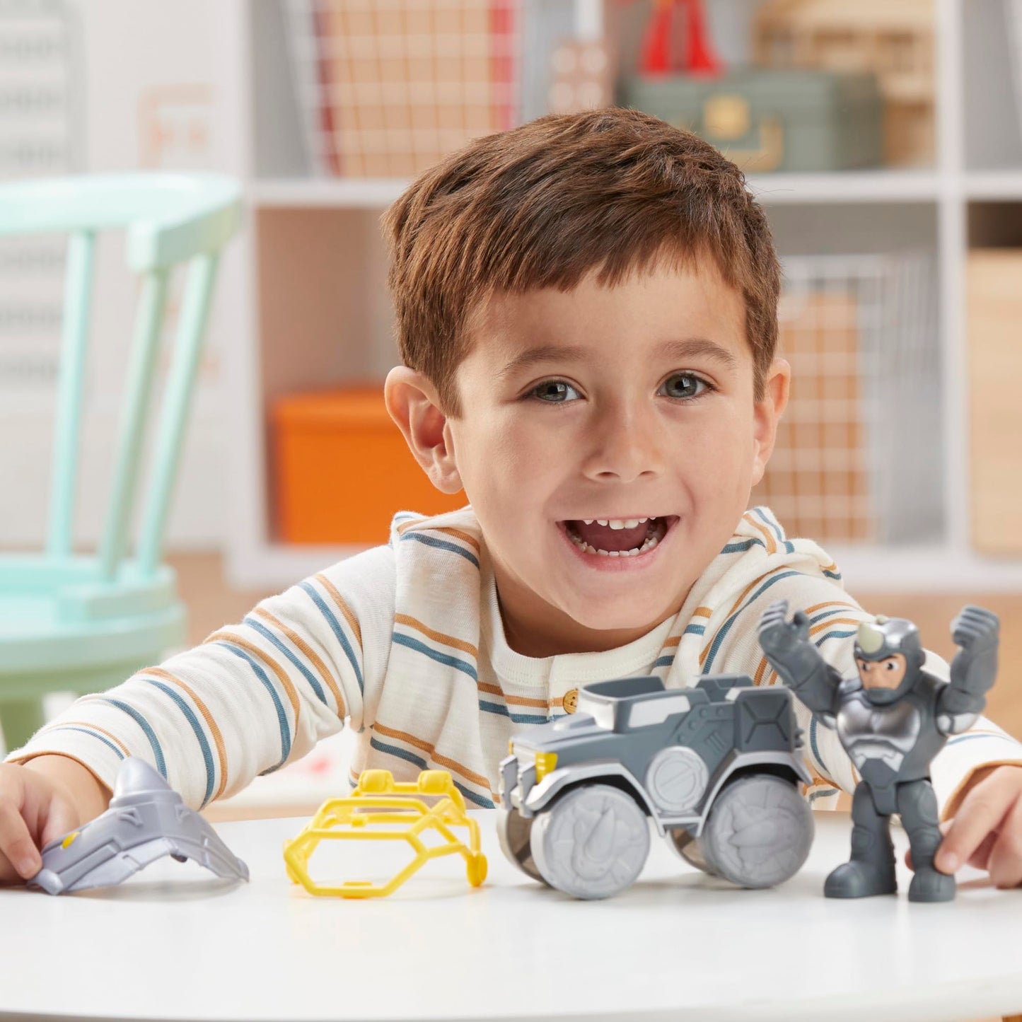 Spidey and His Amazing Friends Rhino Wrecker Toy Set – 4-Inch Figure & Vehicle for Kids 3+