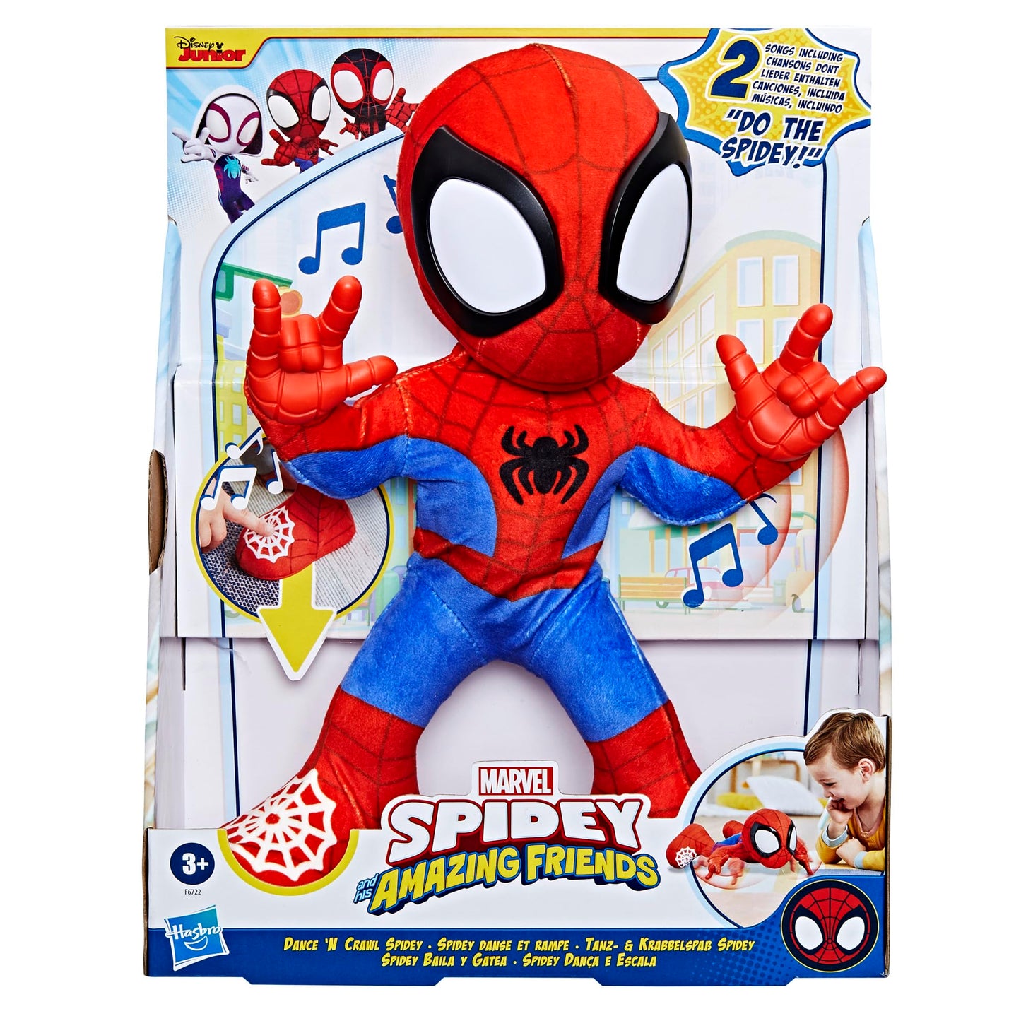 Spidey and His Amazing Friends Dance 'N Crawl Spidey – Interactive Plush Toy for Kids 3+