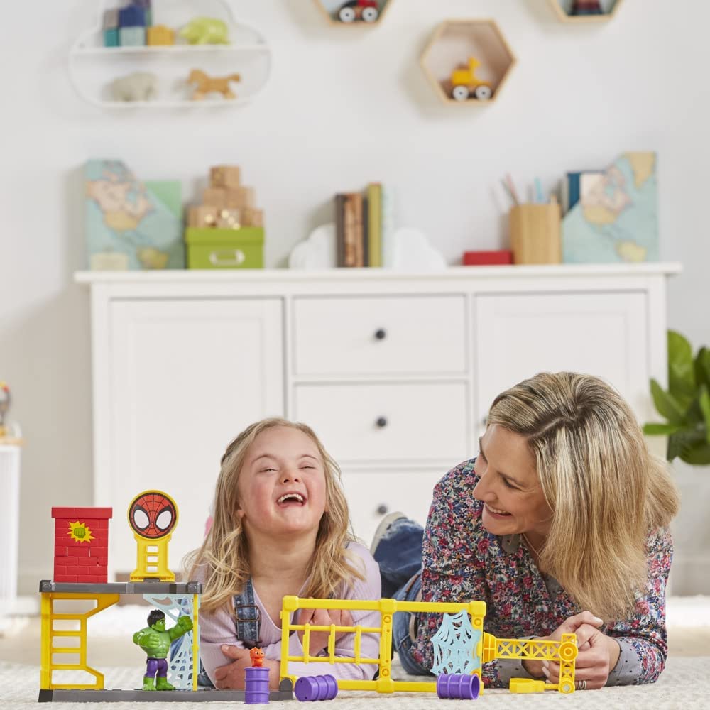 Spidey and His Amazing Friends Hulk’s Smash Yard Playset – Topple Tower & Smash Wall (Ages 3+)