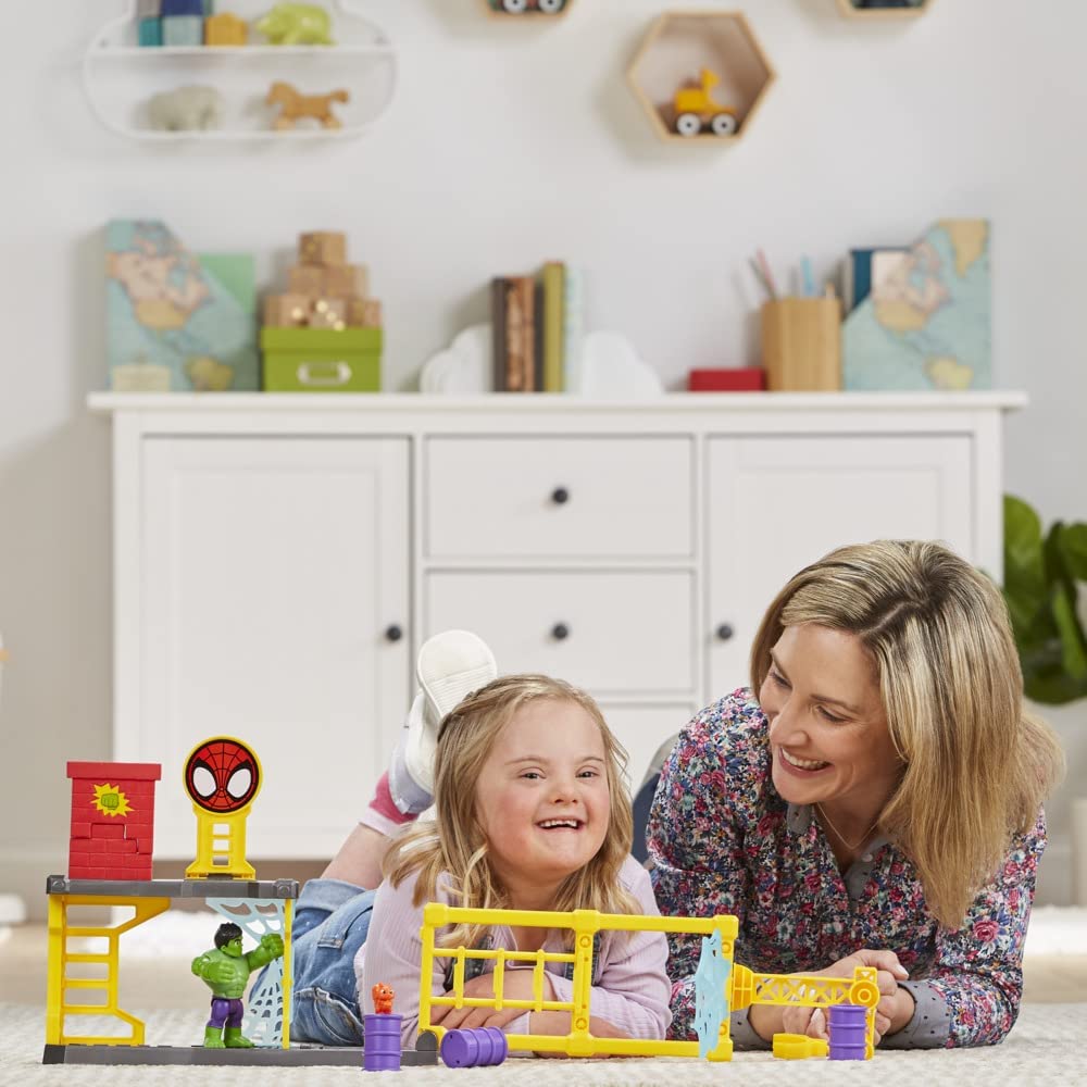 Spidey and His Amazing Friends Hulk’s Smash Yard Playset – Topple Tower & Smash Wall (Ages 3+)