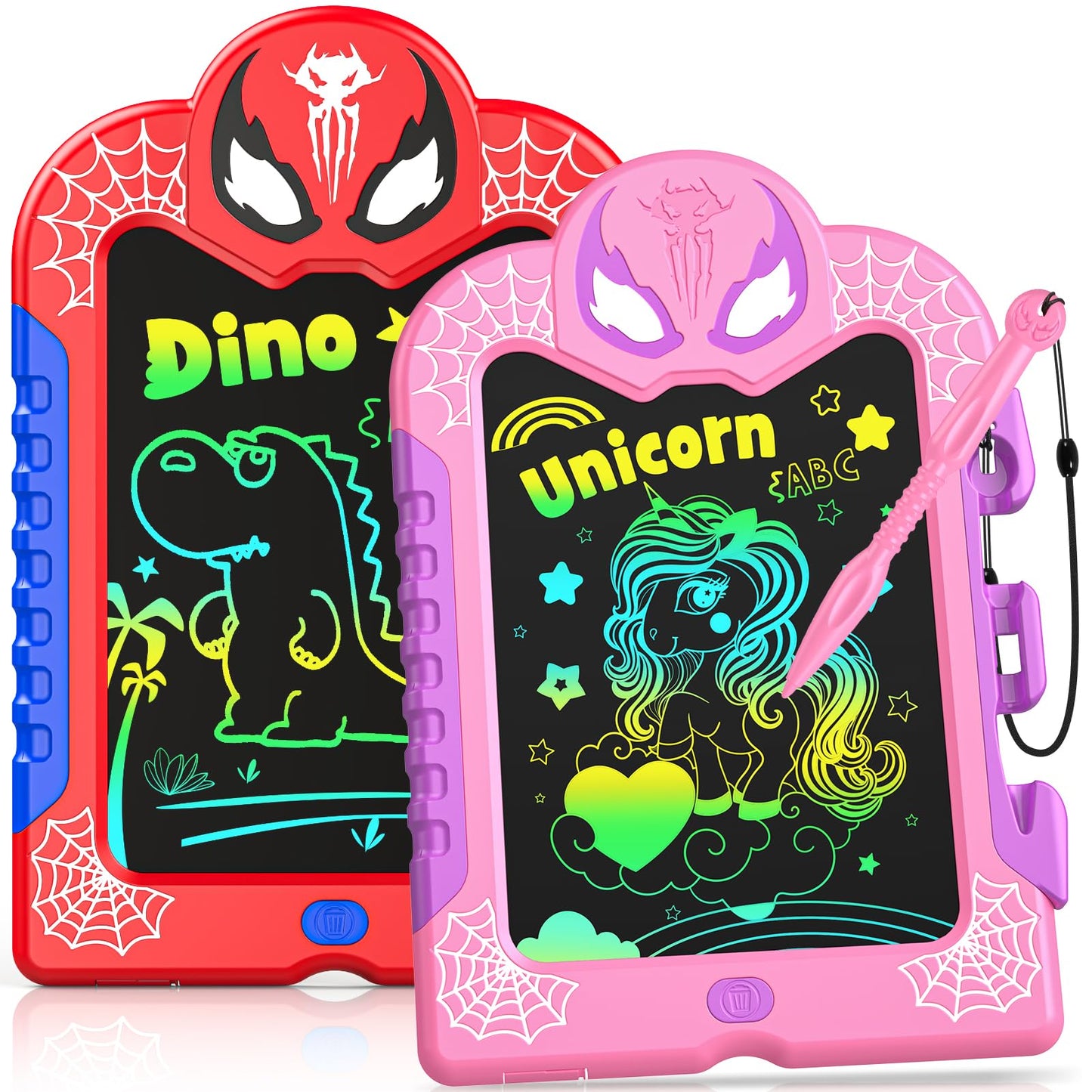 Spidolapse 2-Pack LCD Doodle Boards for Kids – 8.5-Inch Writing Tablets, Travel-Friendly