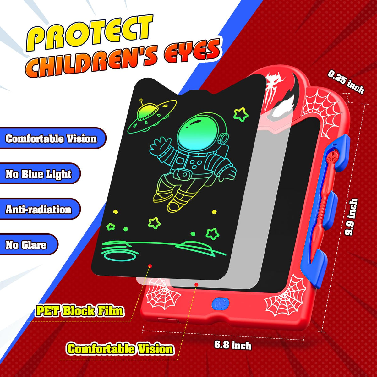 Spidolapse 8.5-Inch LCD Writing Tablet for Kids – Colorful Doodle Board & Drawing Pad