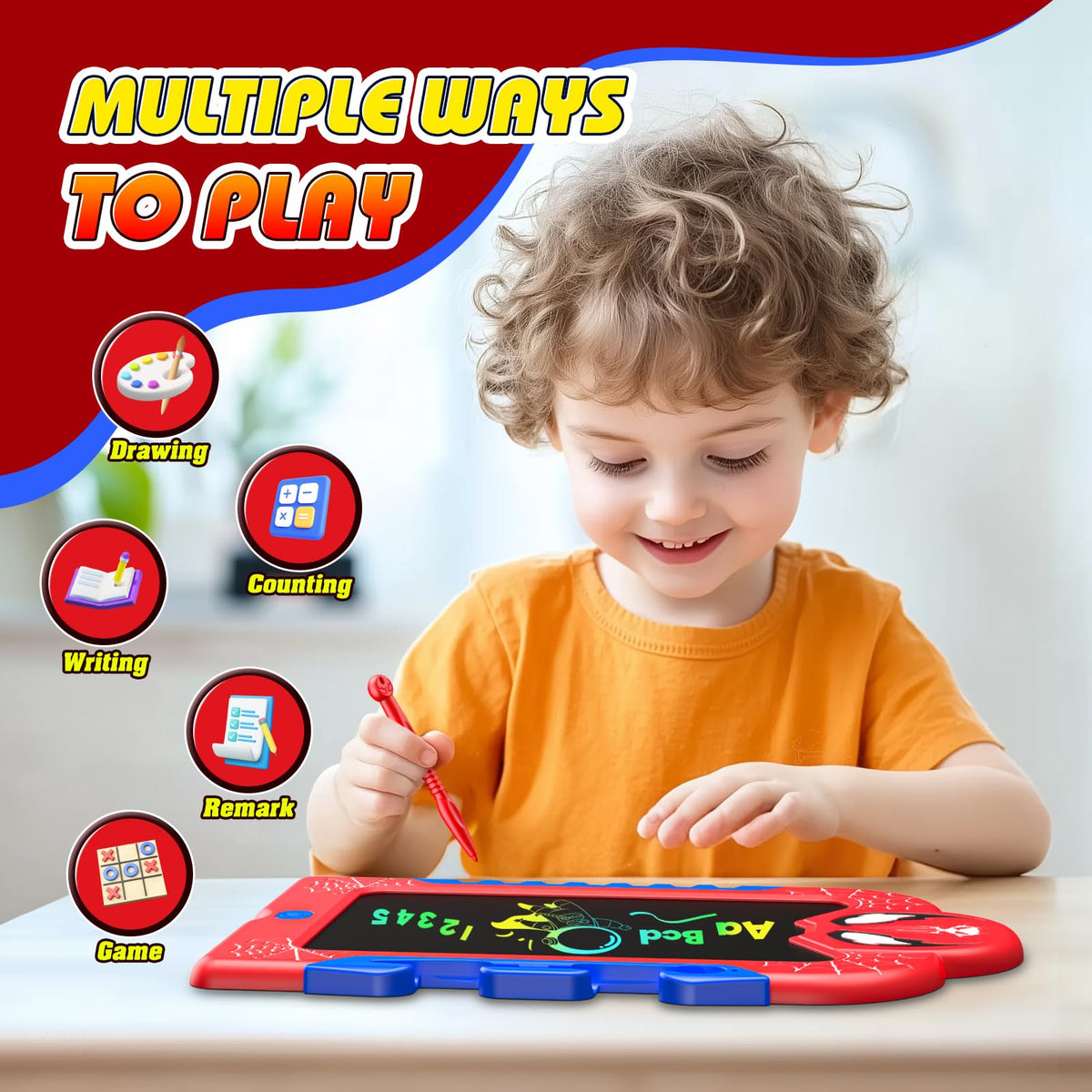 Spidolapse 8.5-Inch LCD Writing Tablet for Kids – Colorful Doodle Board & Drawing Pad