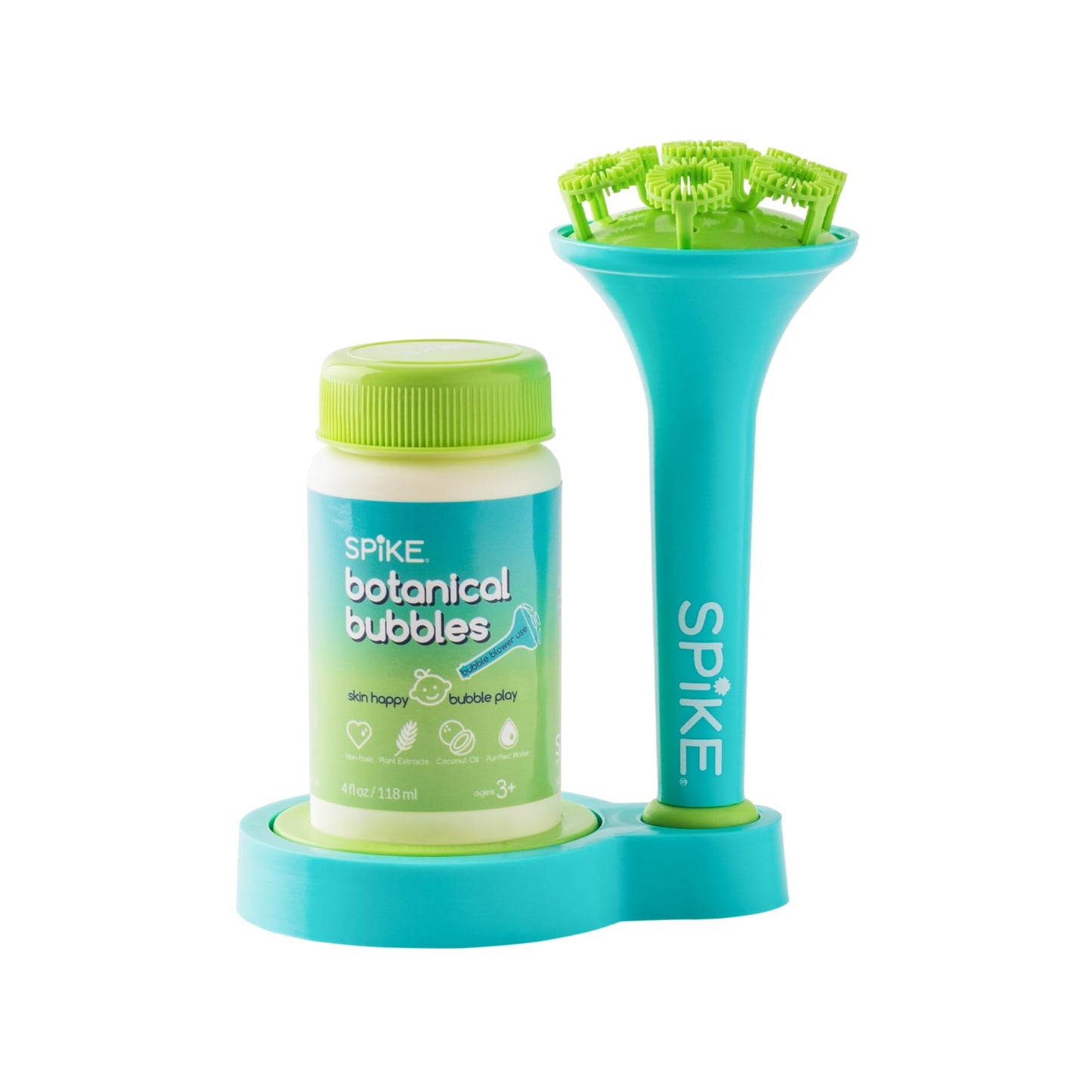SPIKE Innobaby Bubble Blower Aqua – Mess-Free Botanical Bubbles & Dipping Tray