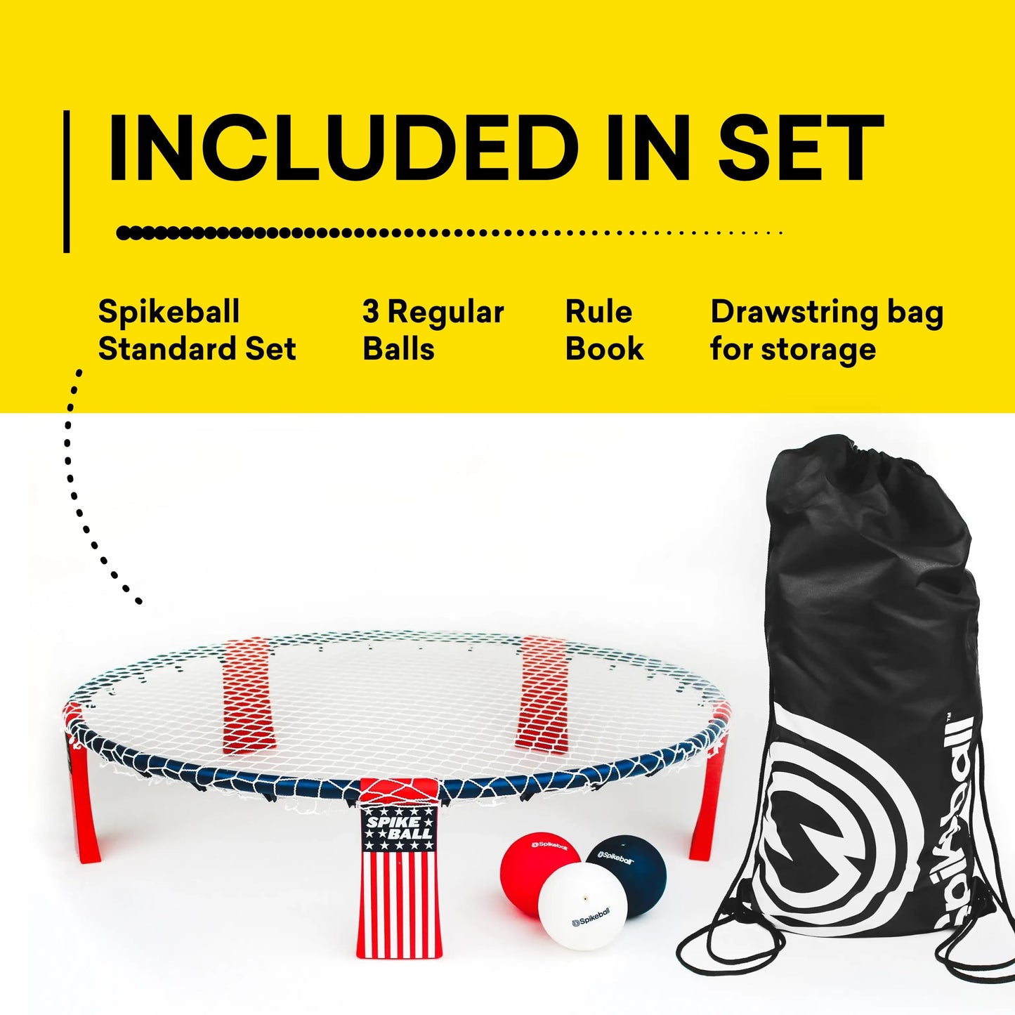 Spikeball Original Roundnet Game Stars Stripes Edition - 3 Balls and Carry Bag