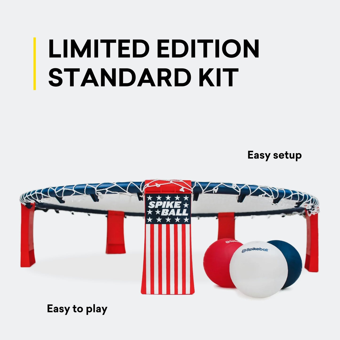 Spikeball Original Roundnet Game Stars Stripes Edition - 3 Balls and Carry Bag