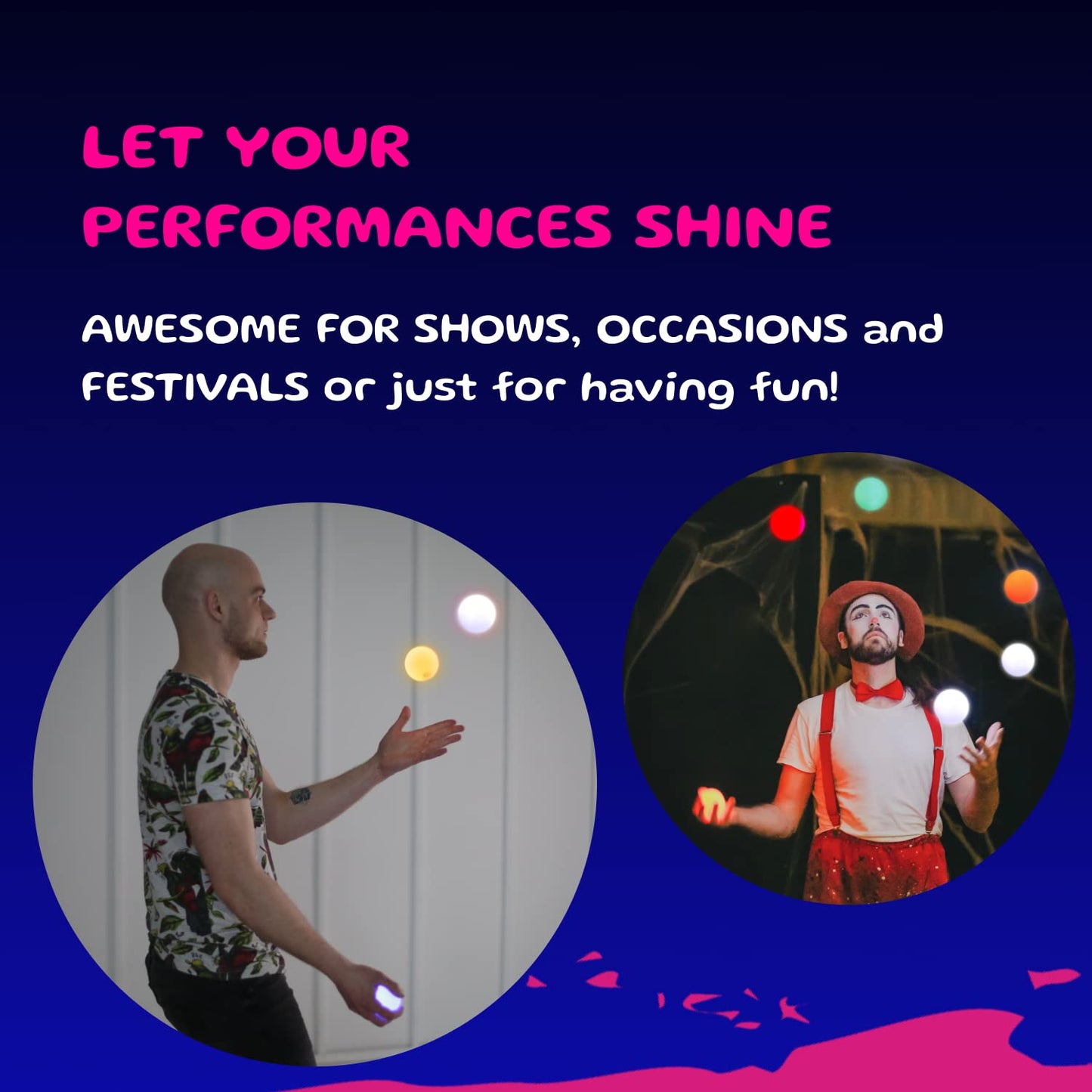SPIN BALLS LED Juggling Glow Balls – Wes Peden Glow.0, 20 Color Modes, USB-C (Set of 3)