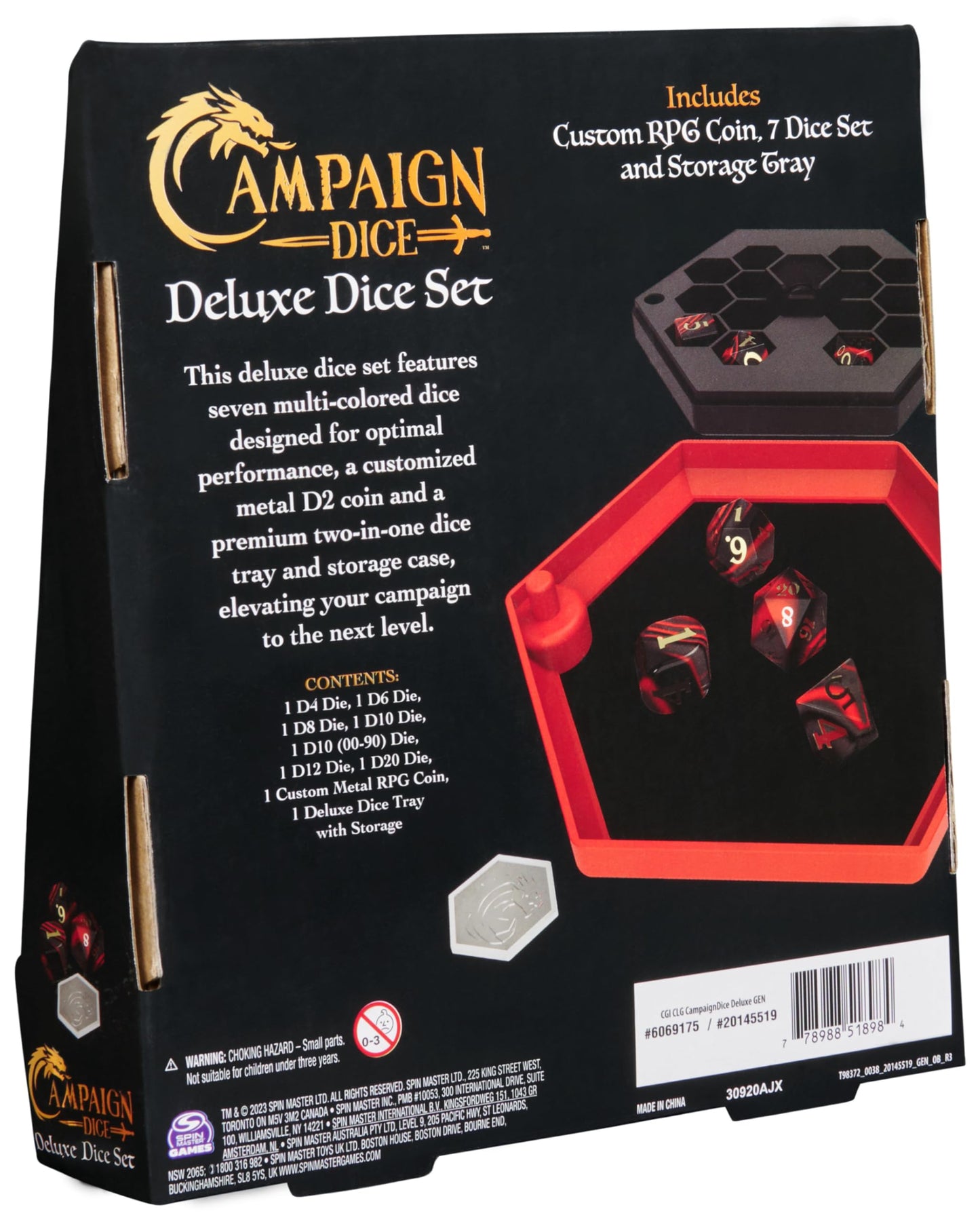 Spin Master Games Campaign Dice – Premium 7-Die Polyhedral Set with Case for RPGs