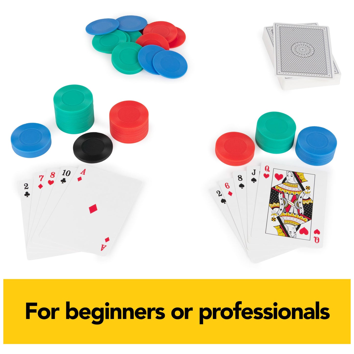 Spin Master Games Cardinal Classics: 200 Poker Chips Set + Deck for Texas Hold’em – Adults & Kids 10+