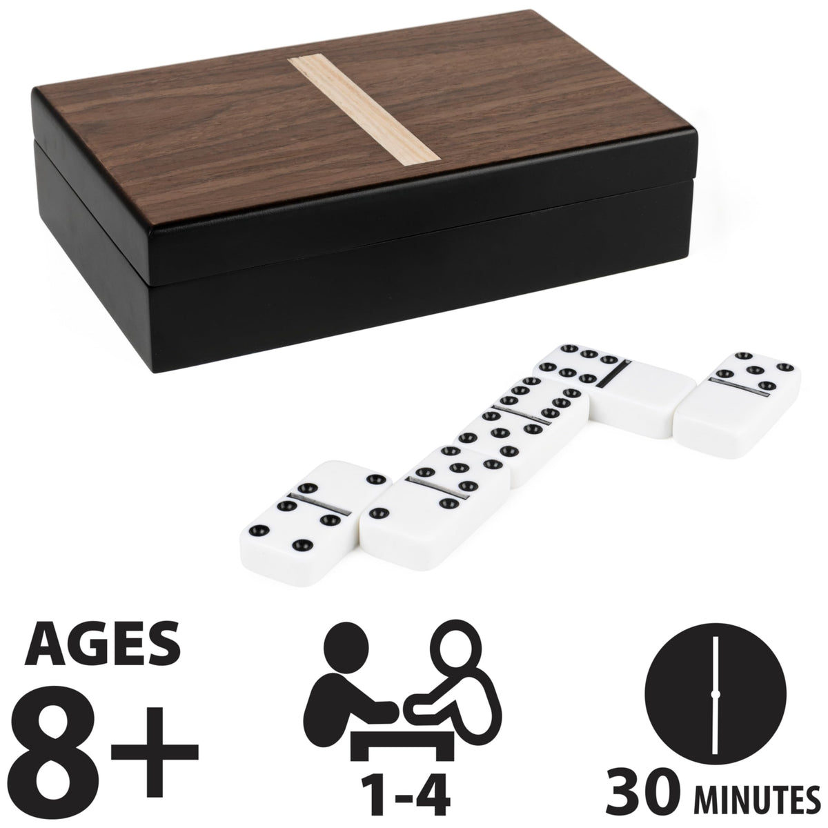 Spin Master Games Cardinal Legacy Deluxe Double-6 Dominoes – 28 Dominoes in a Lined Wooden Case
