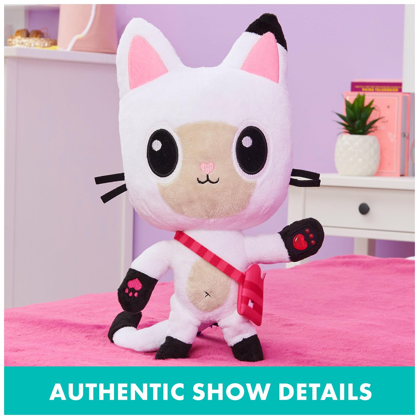 Gabby's Dollhouse 13-Inch Talking Pandy Paws Plush Toy – Lights, Music & 10 Sounds