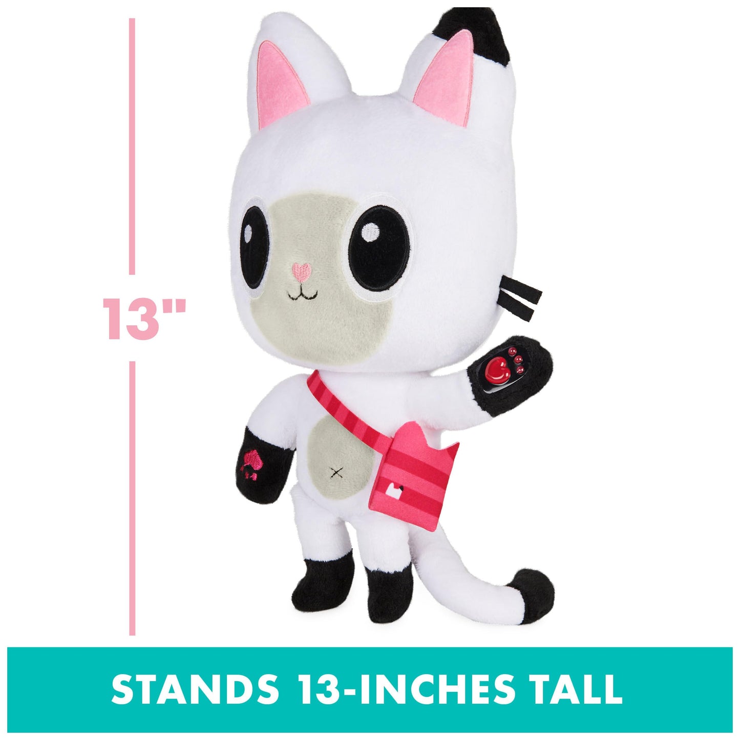 Gabby's Dollhouse 13-Inch Talking Pandy Paws Plush Toy – Lights, Music & 10 Sounds