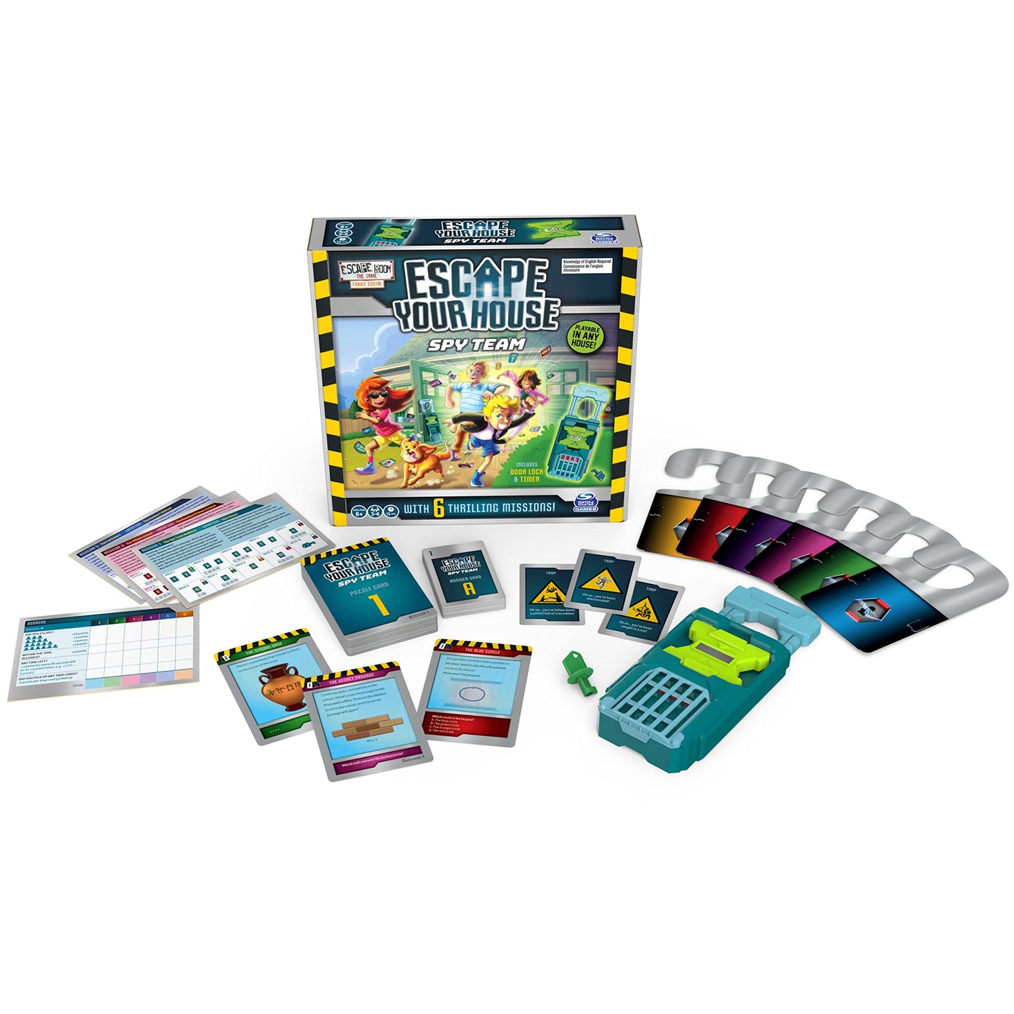 Escape Room The Game: Escape Your House - Spy Team Family Strategy Board Game | Spin Master Games