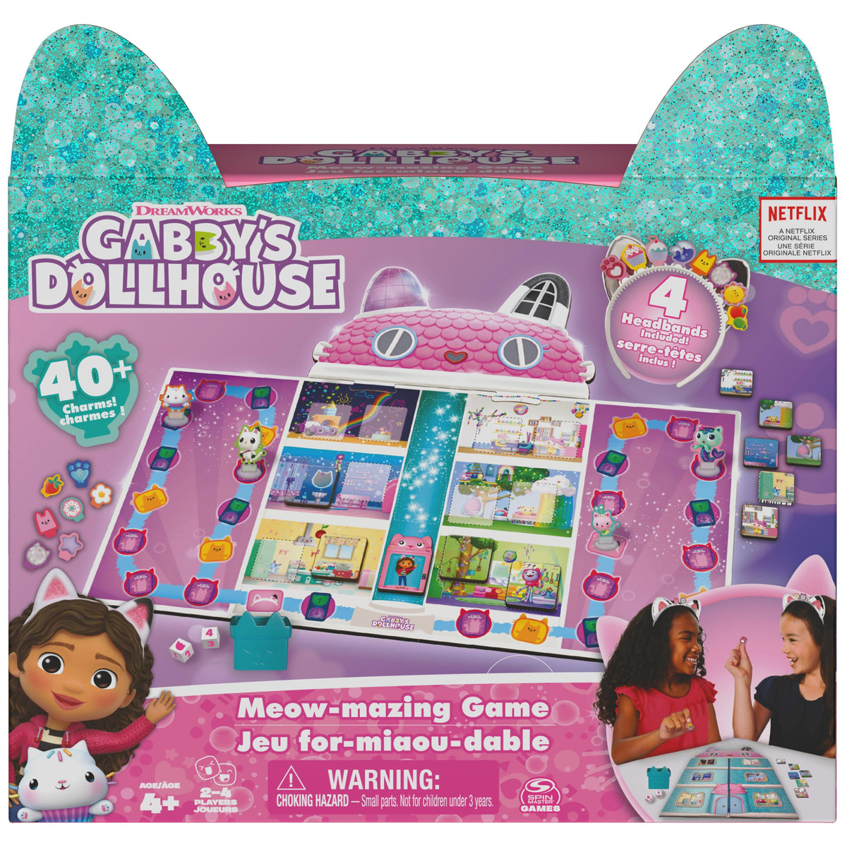 Spin Master Gabby’s Dollhouse Meow-Mazing Board Game – Family & Preschool Fun