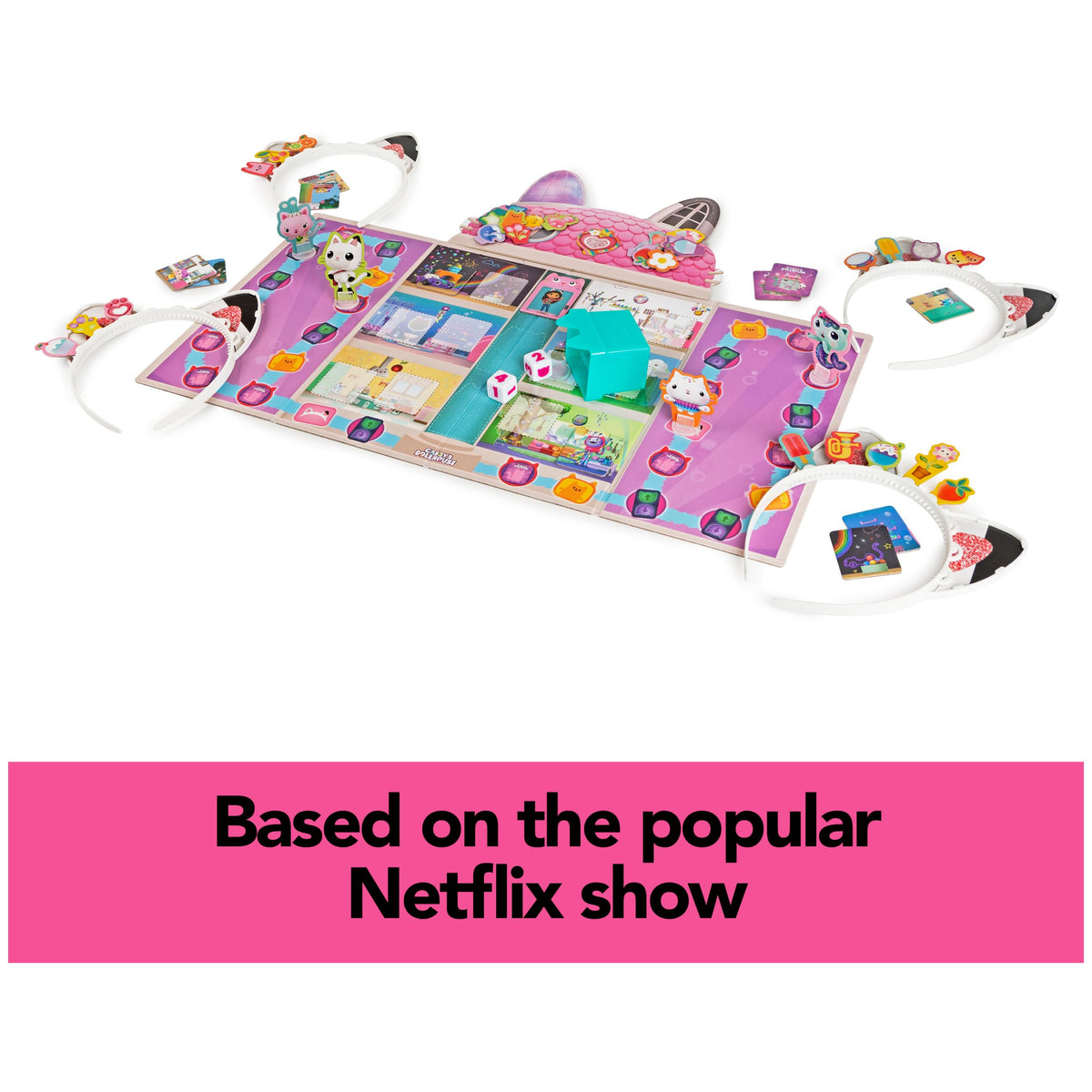 Spin Master Gabby’s Dollhouse Meow-Mazing Board Game – Family & Preschool Fun