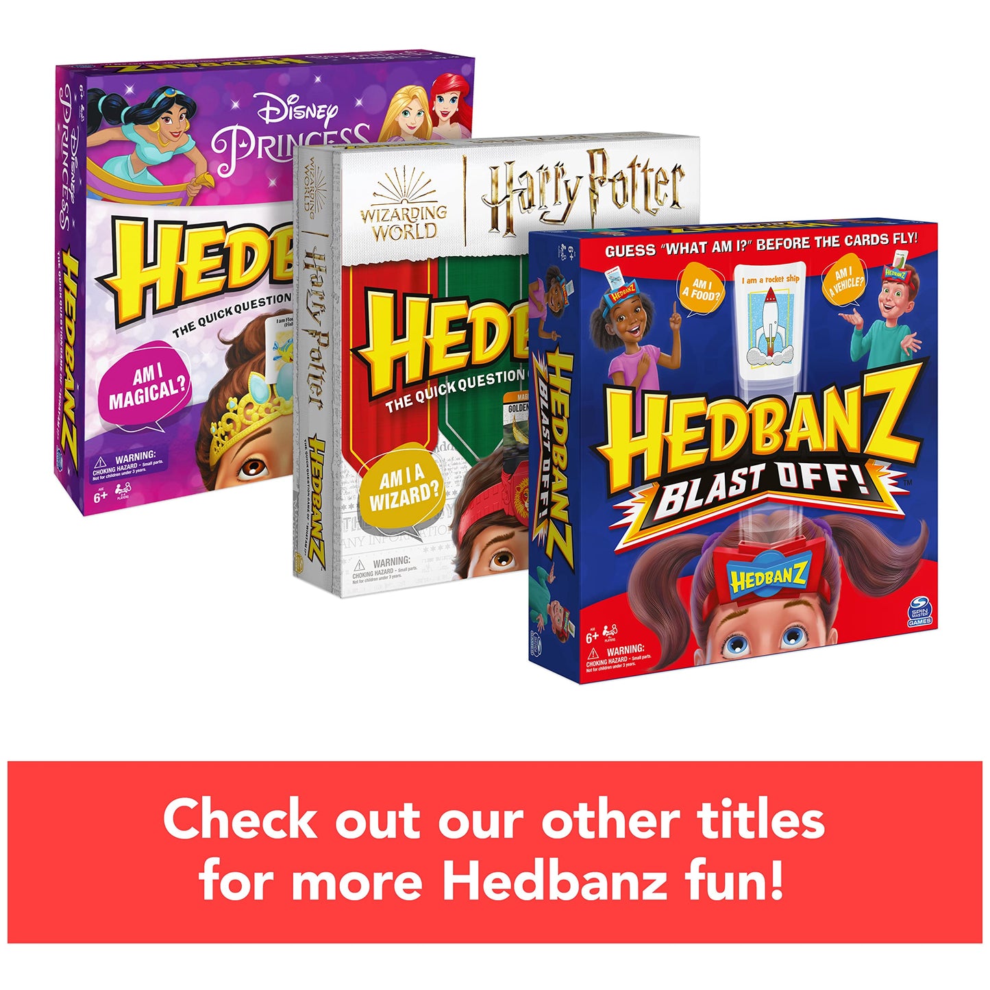 Spin Master Games Hedbanz Blast Off! Guessing Game – 25 Bonus Cards, Family Fun for 6+, Amazon Exclusive