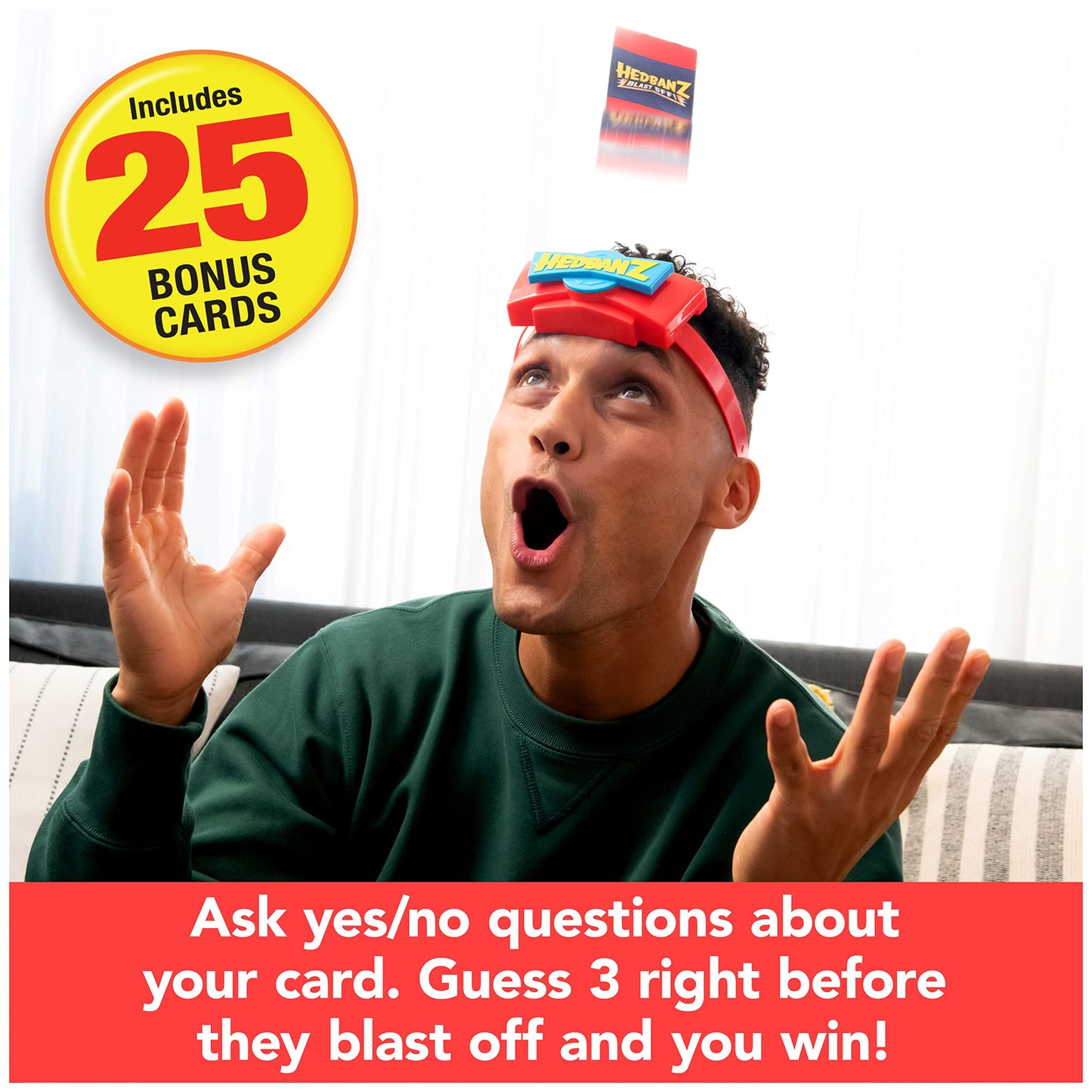Spin Master Games Hedbanz Blast Off! Guessing Game – 25 Bonus Cards, Family Fun for 6+, Amazon Exclusive