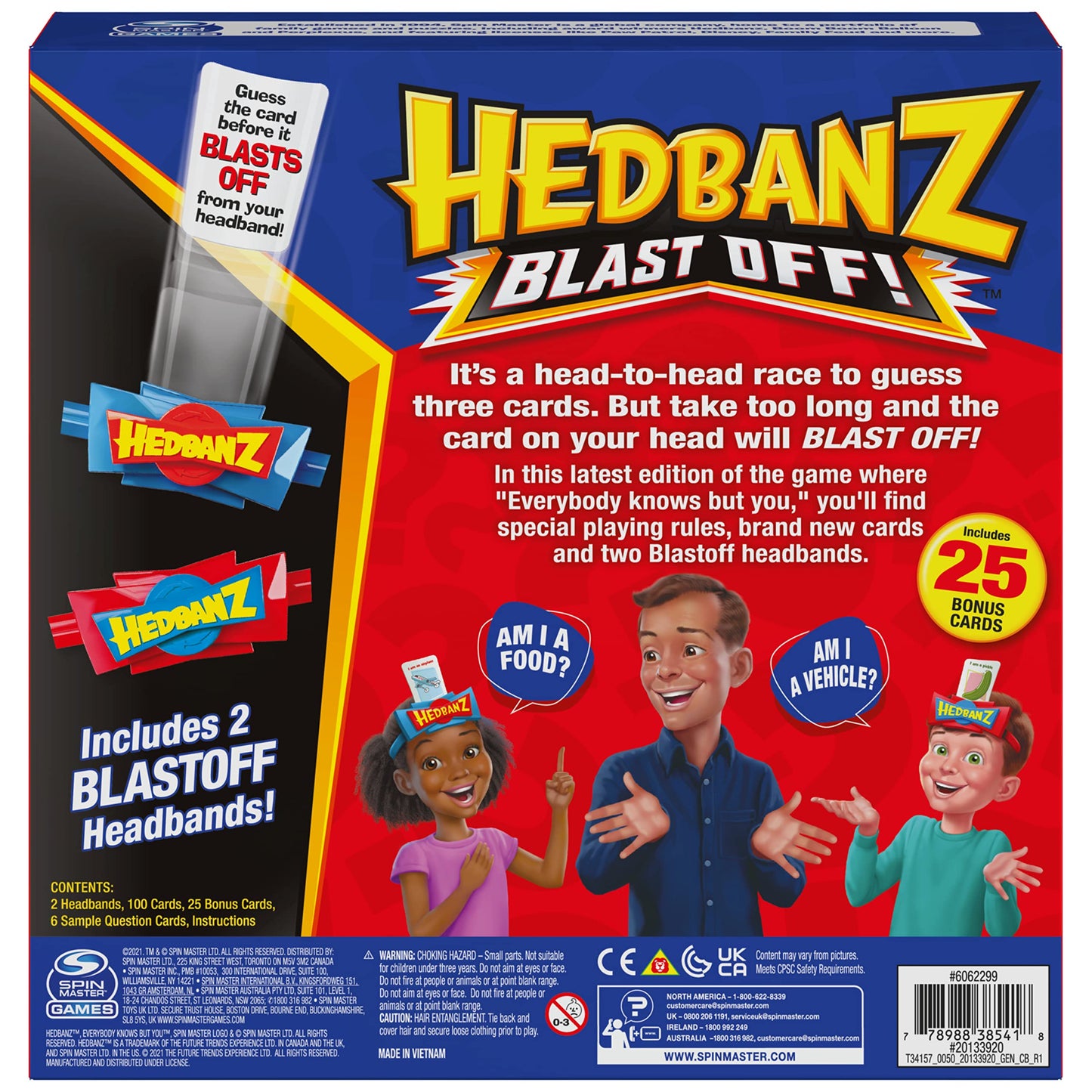 Spin Master Games Hedbanz Blast Off! Guessing Game – 25 Bonus Cards, Family Fun for 6+, Amazon Exclusive