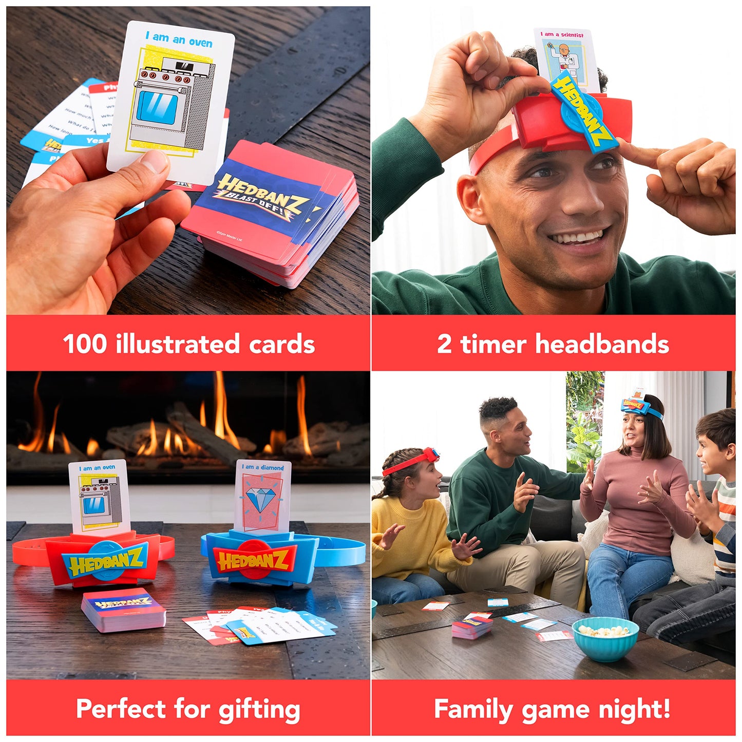 Spin Master Games Hedbanz Blast Off! Guessing Game – 25 Bonus Cards, Family Fun for 6+, Amazon Exclusive