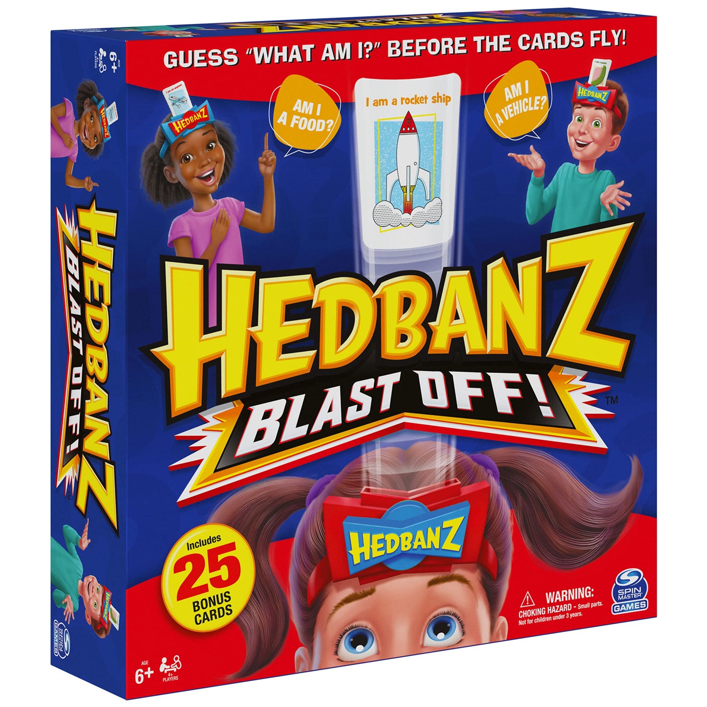Spin Master Games Hedbanz Blast Off! Guessing Game – 25 Bonus Cards, Family Fun for 6+, Amazon Exclusive