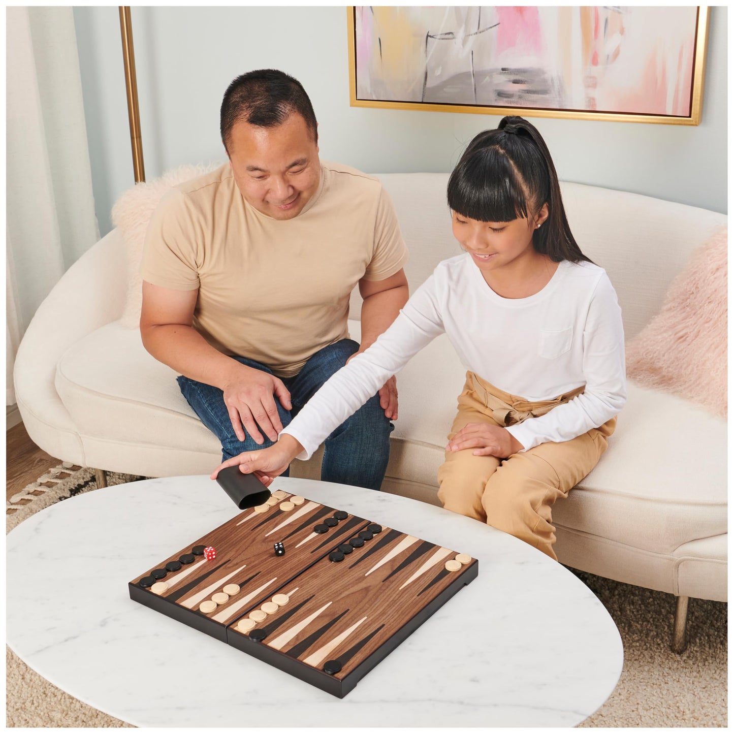 Spin Master Games Legacy Deluxe Wooden Backgammon – 2-Player Classic Board Game Set