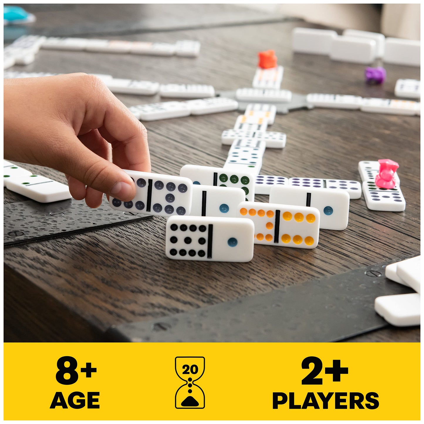 Spin Master Games Legacy Deluxe Mexican Train Dominoes — Double-12 Set with Wooden Case
