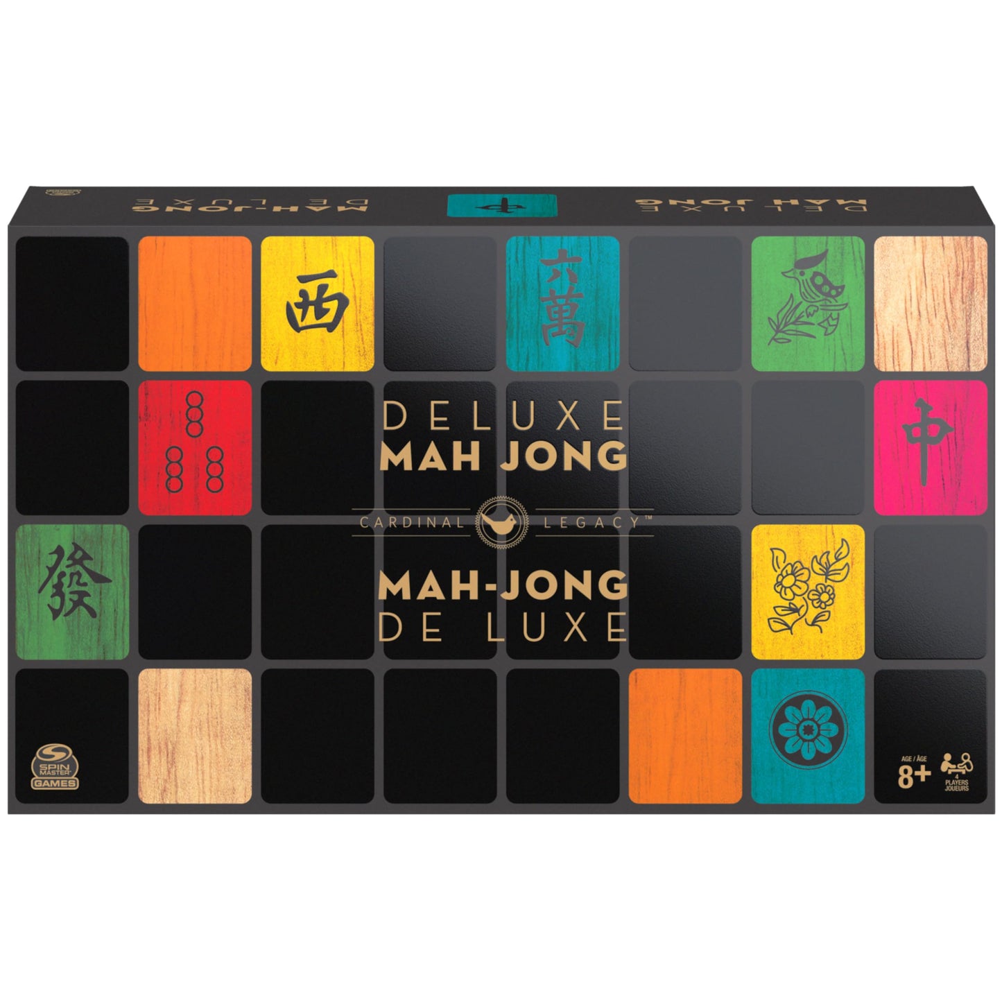 Spin Master Games Legacy Deluxe Mah Jong: Two-Tone Tiles & Lined Wood Case