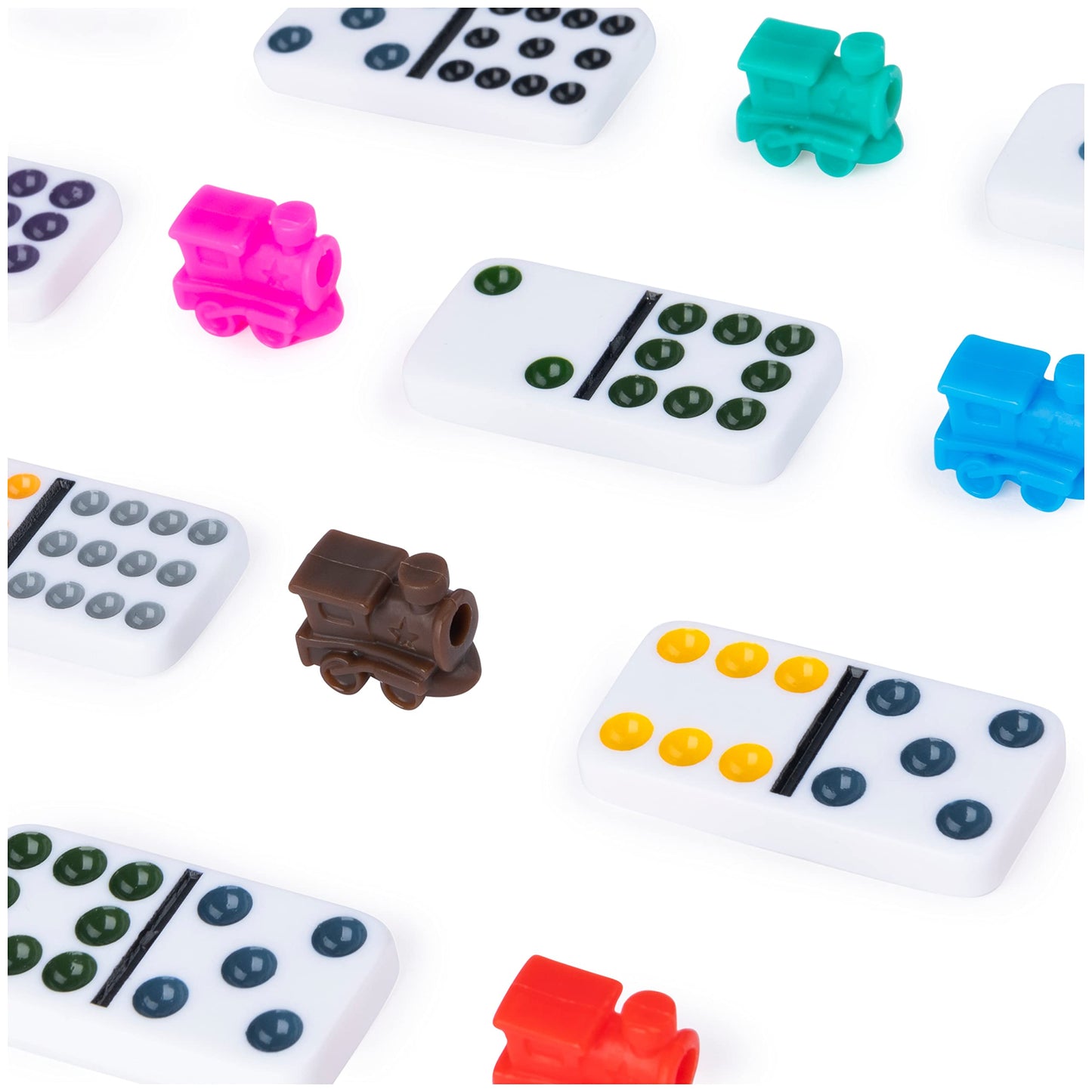 Spin Master Games Legacy Deluxe Mexican Train Dominoes — Double-12 Set with Wooden Case