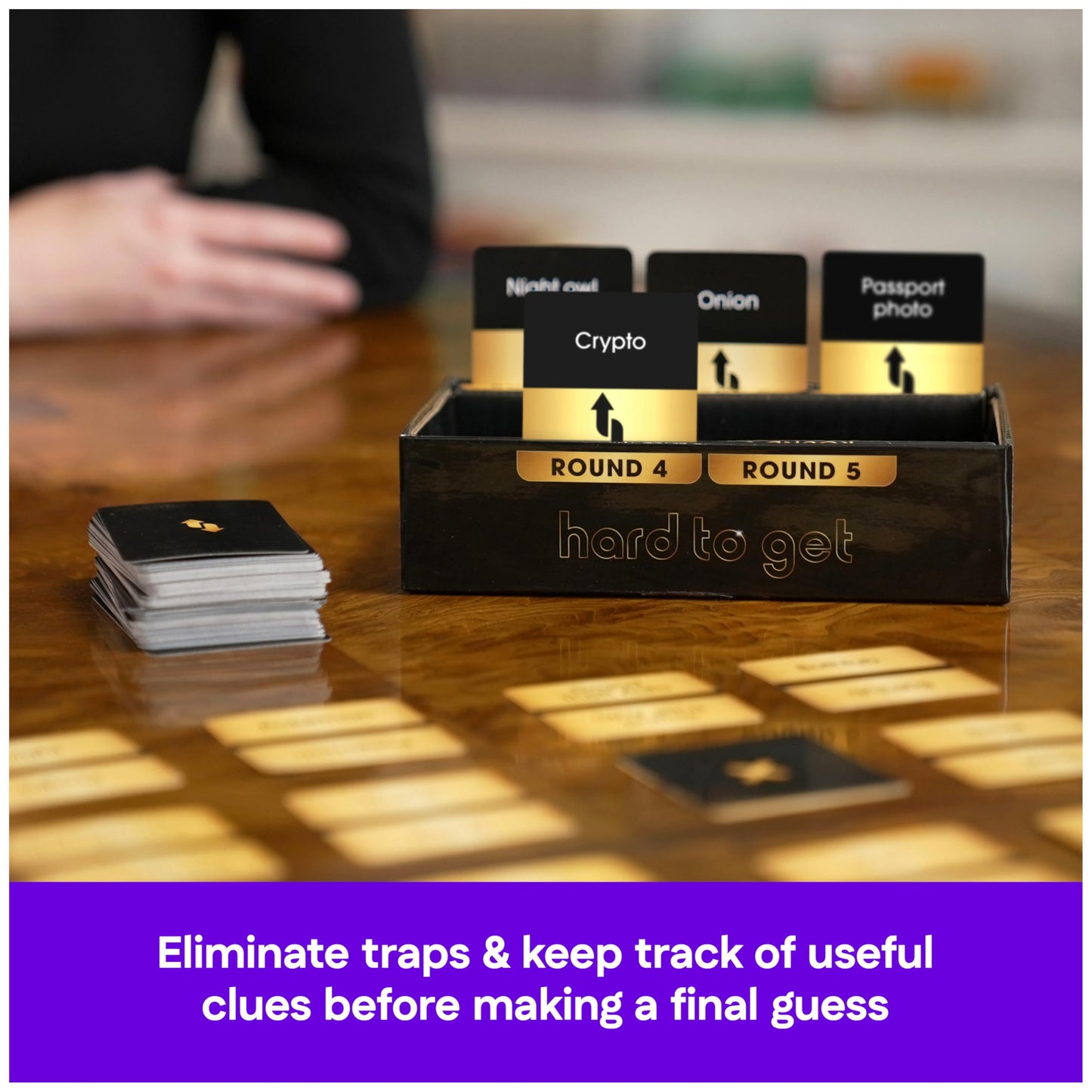 Spin Master Games Hard to Get: Secret Word Card Game for 2-10 Players | Hilarious Clues, Indoor Fun, Ages 14+