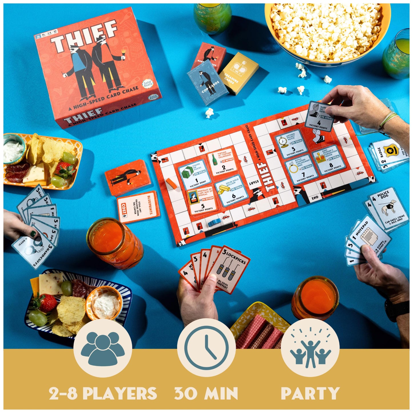 Spin Master Games Thief — High-Speed Card Chase for 2-8 Players (Ages 10+)